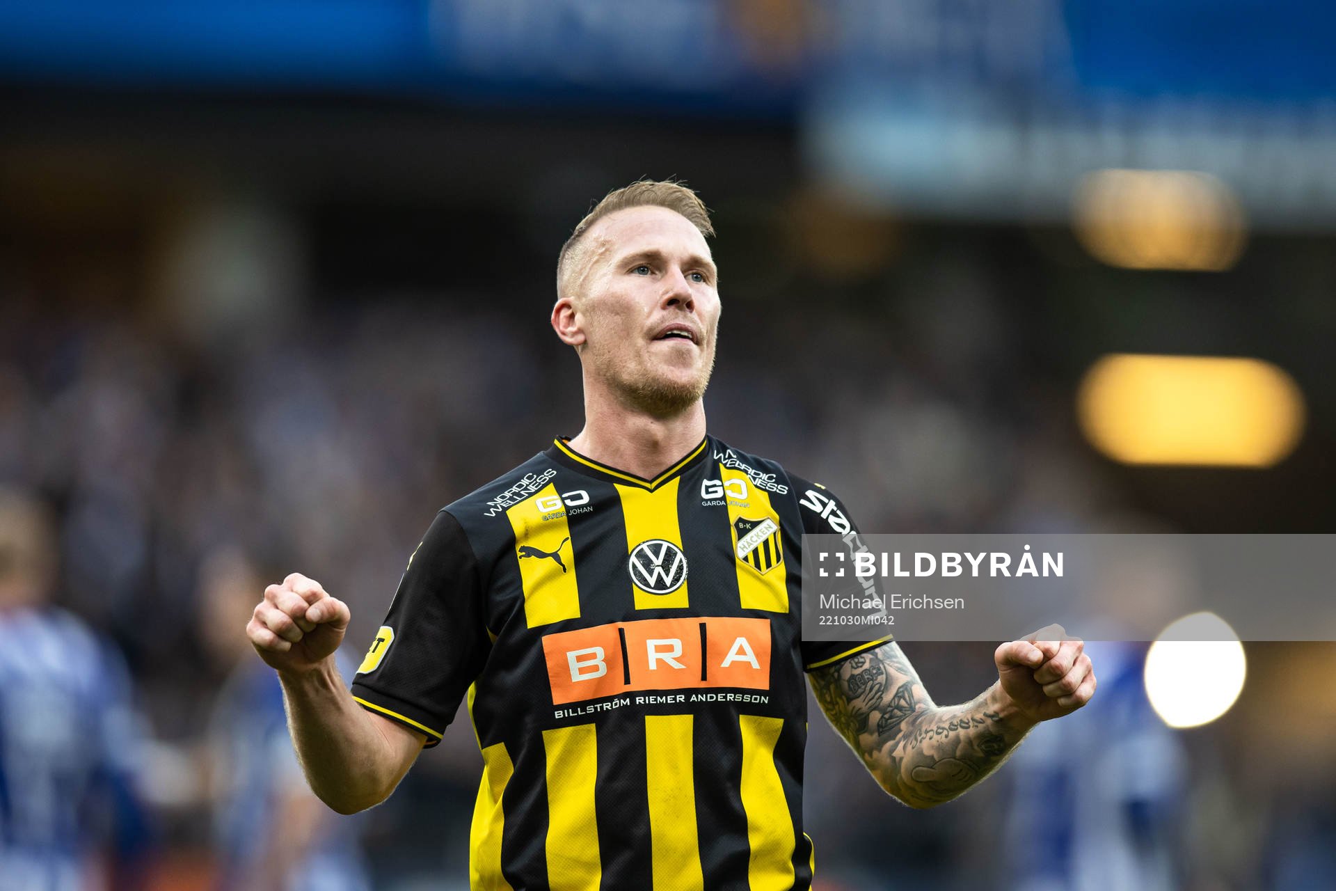 Häckens Mikkel Rygaard Jensen jublar