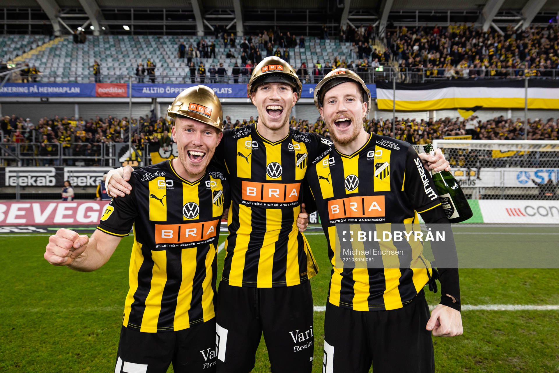 Häcken Mikkel Rygaard Jensen, Samuel Gustafson och Simon