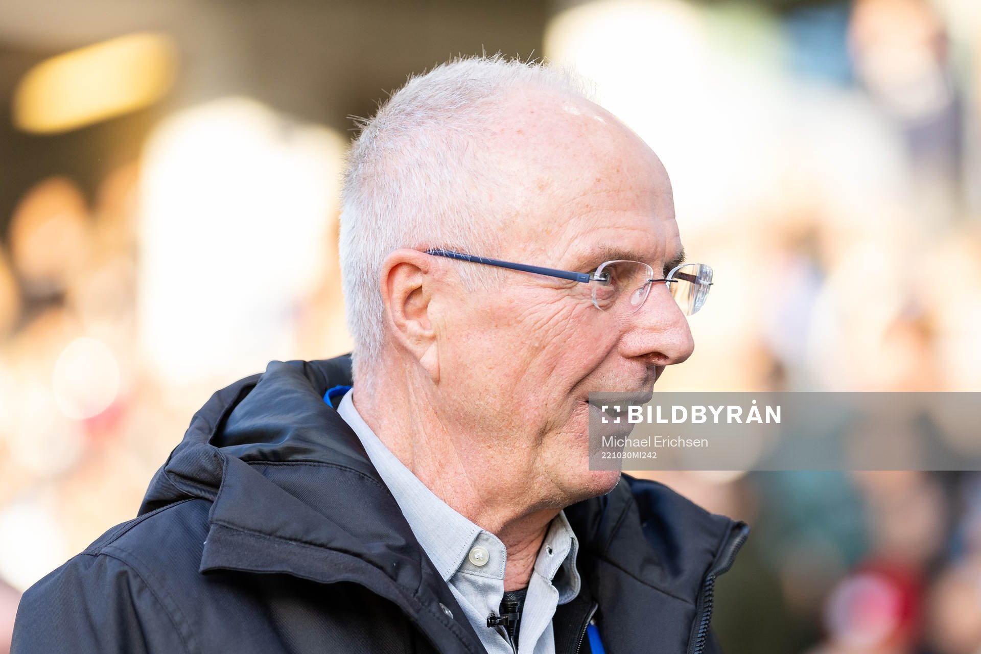 Sven-Göran Eriksson innan fotbollsmatchen i Allsvenskan mellan IFK Göteborg och Häcken den 30 oktober 2022 i Göteborg. 