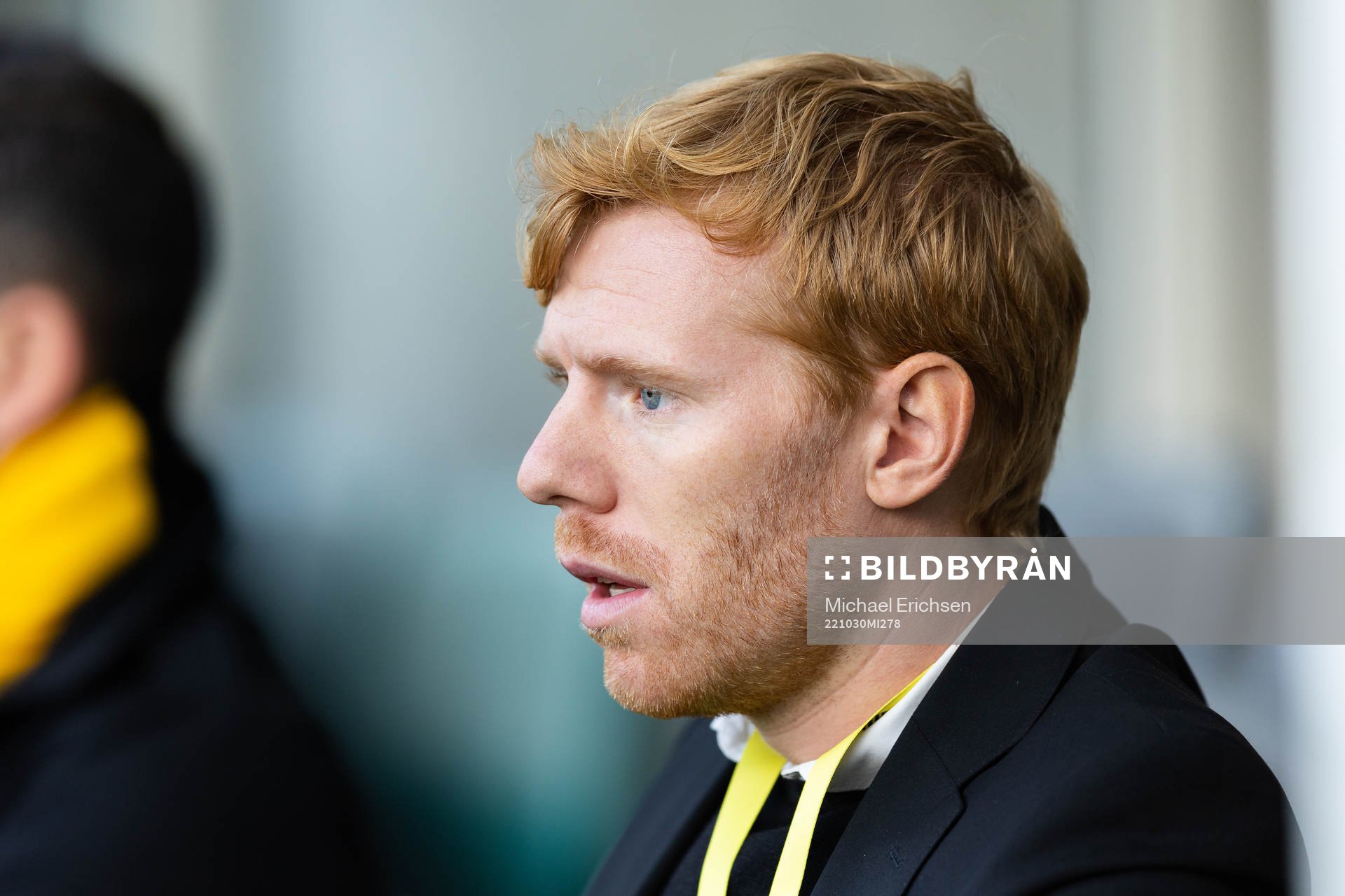 Häckens chefsscout Hampus Andersson innan fotbollsmatchen