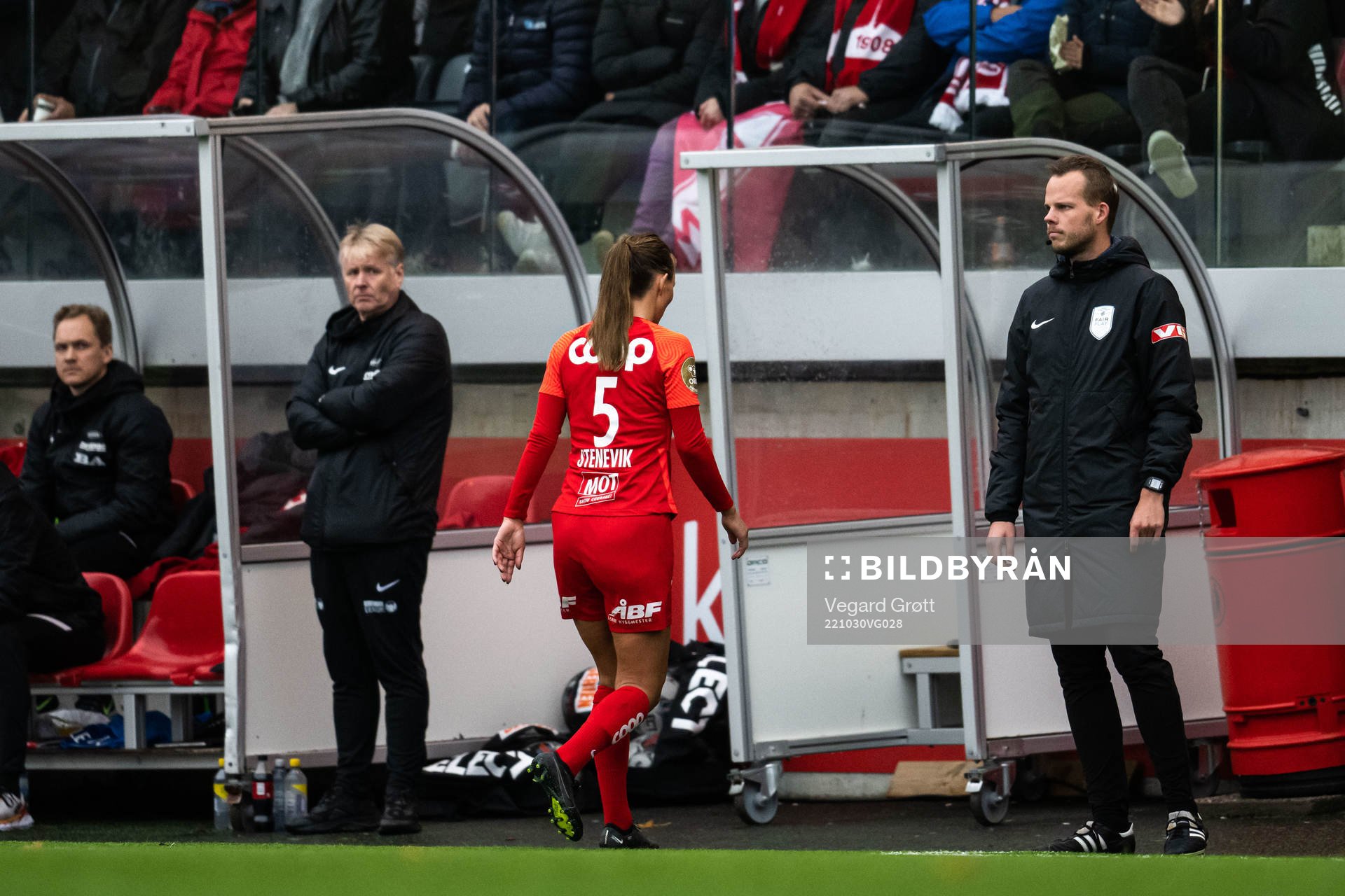 Ingrid Østervold Stenevik of Brann leaves the pitch
