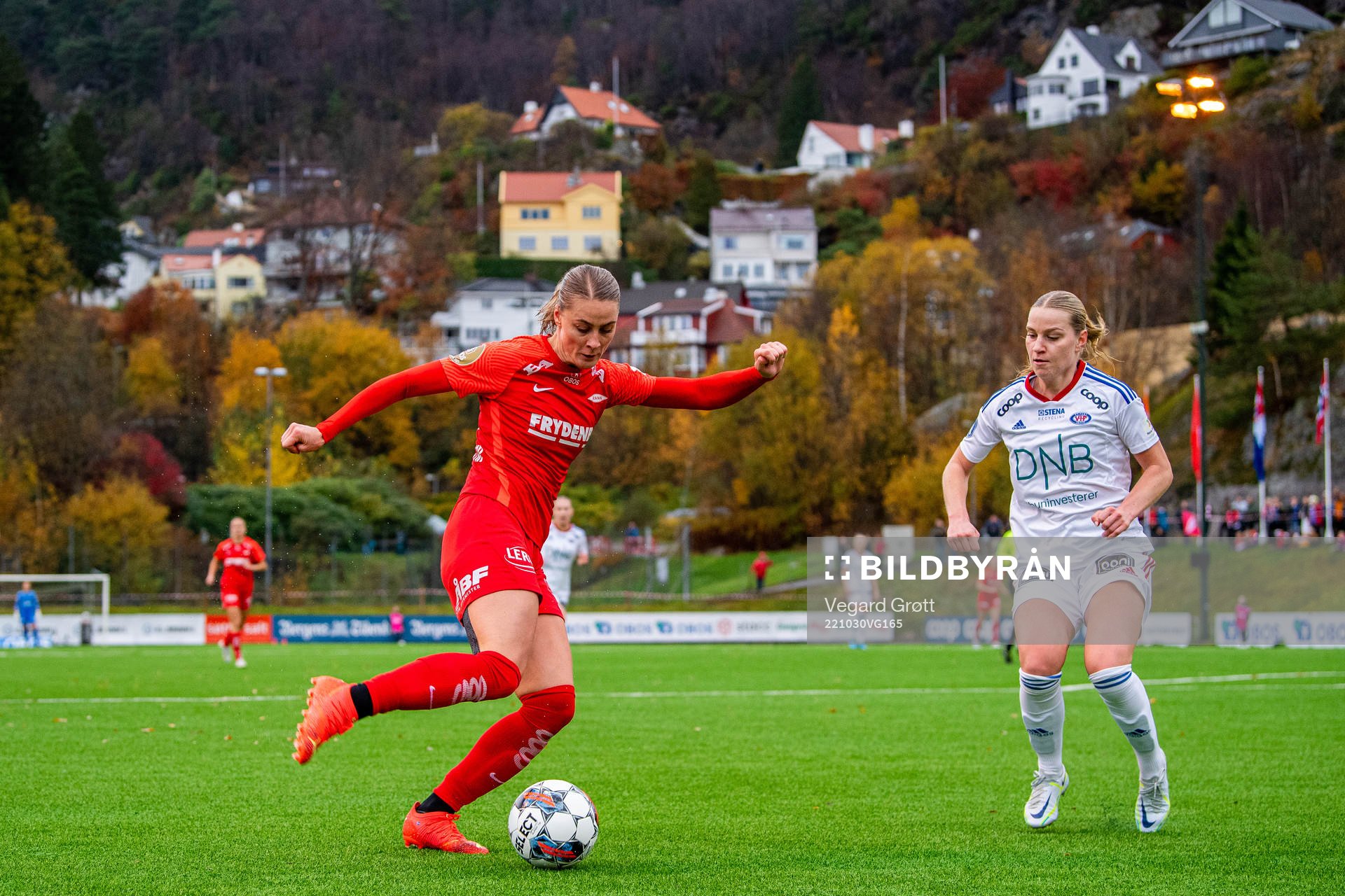Svava Ros Gudmundsdottir of Brann and Camilla Huseby of