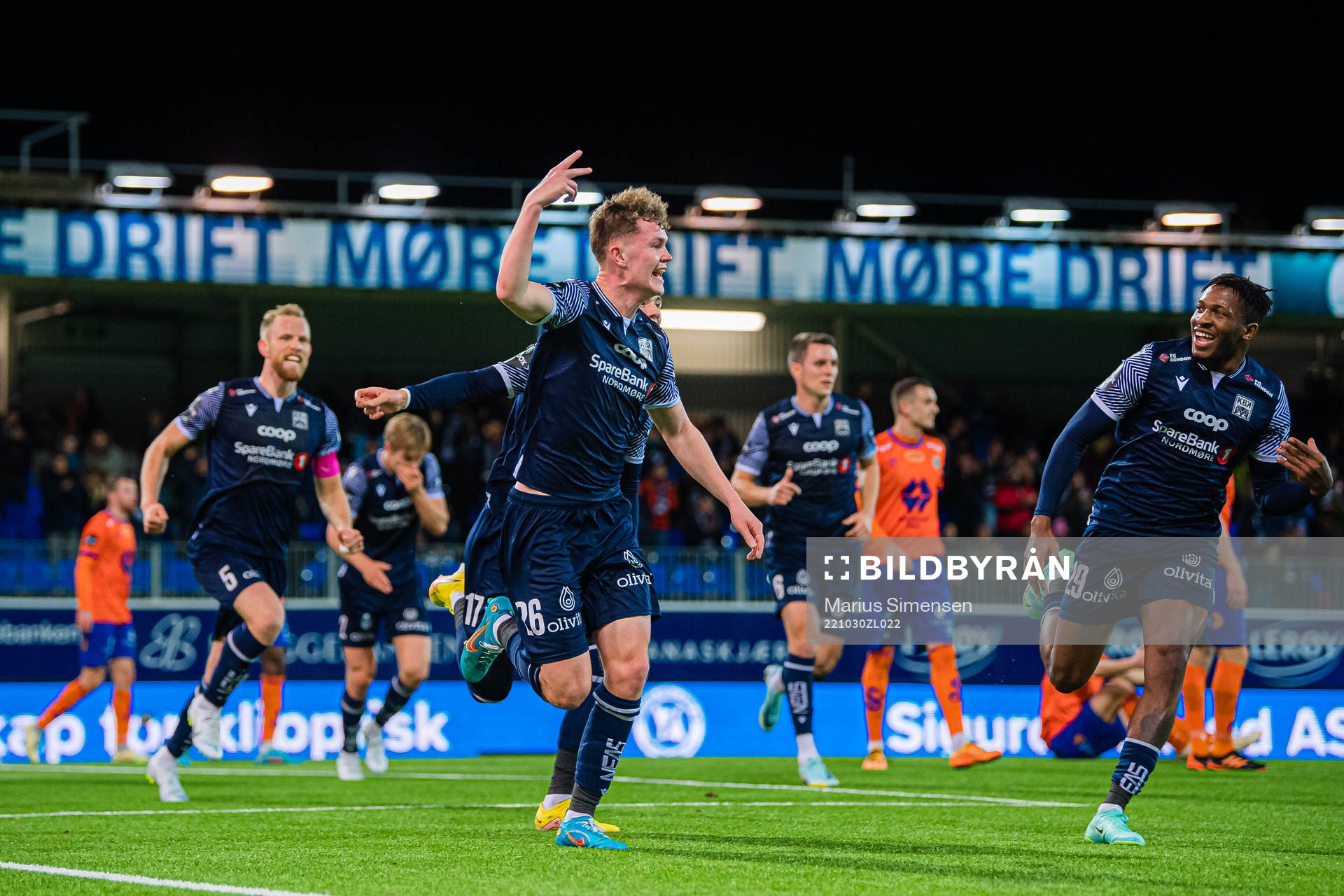 Max Normann Williamsen of Kristiansund celebrates