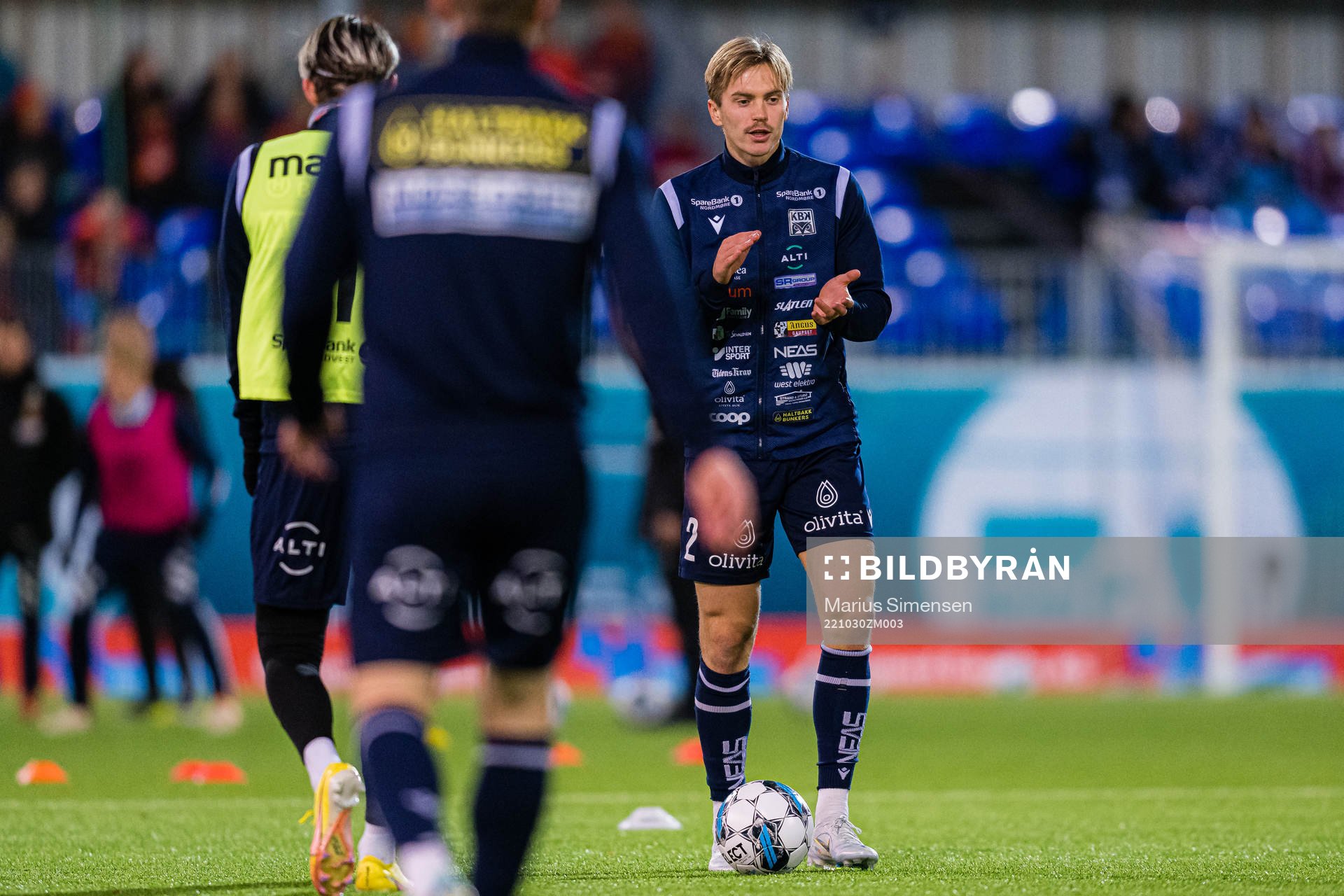 Snorre Strand Nilsen of Kristiansund warms up