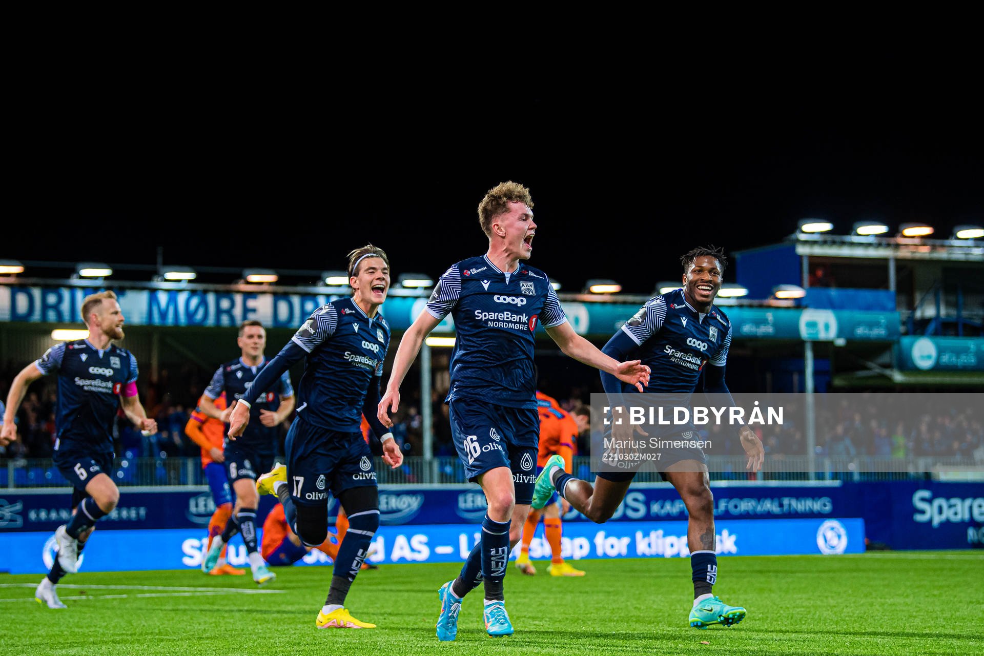 Max Normann Williamsen of Kristiansund celebrates