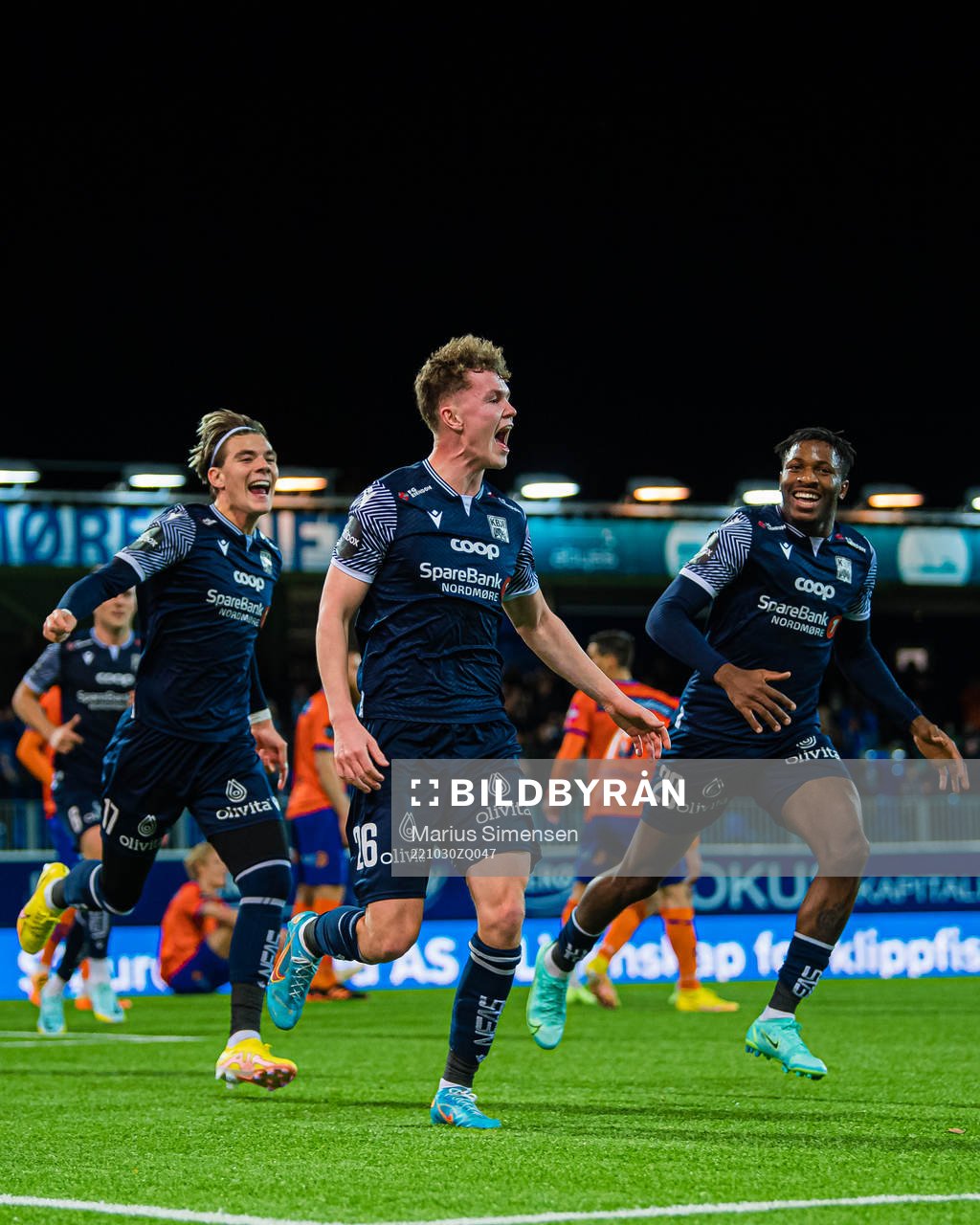 Max Normann Williamsen of Kristiansund celebrates