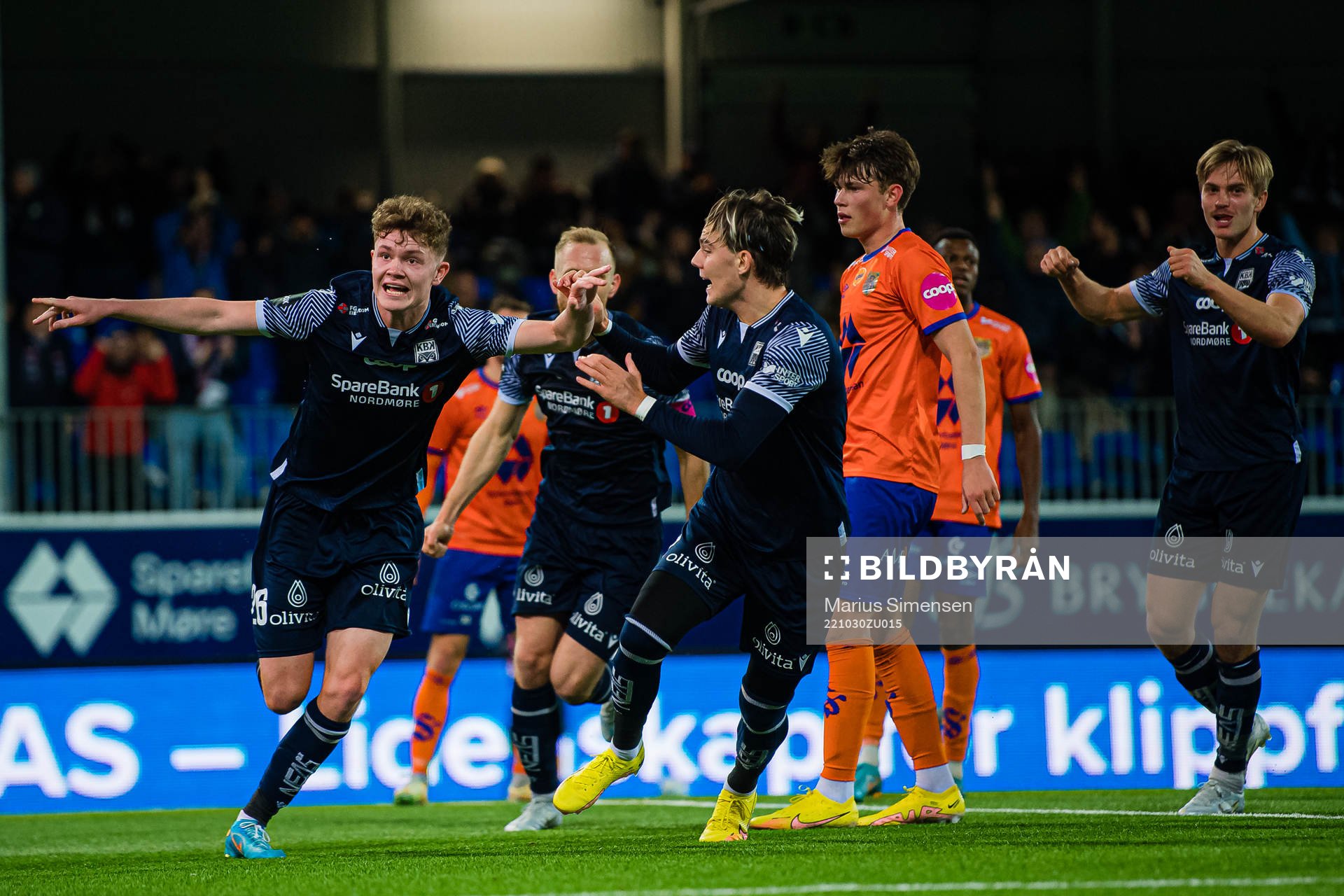 Max Normann Williamsen of Kristiansund celebrates
