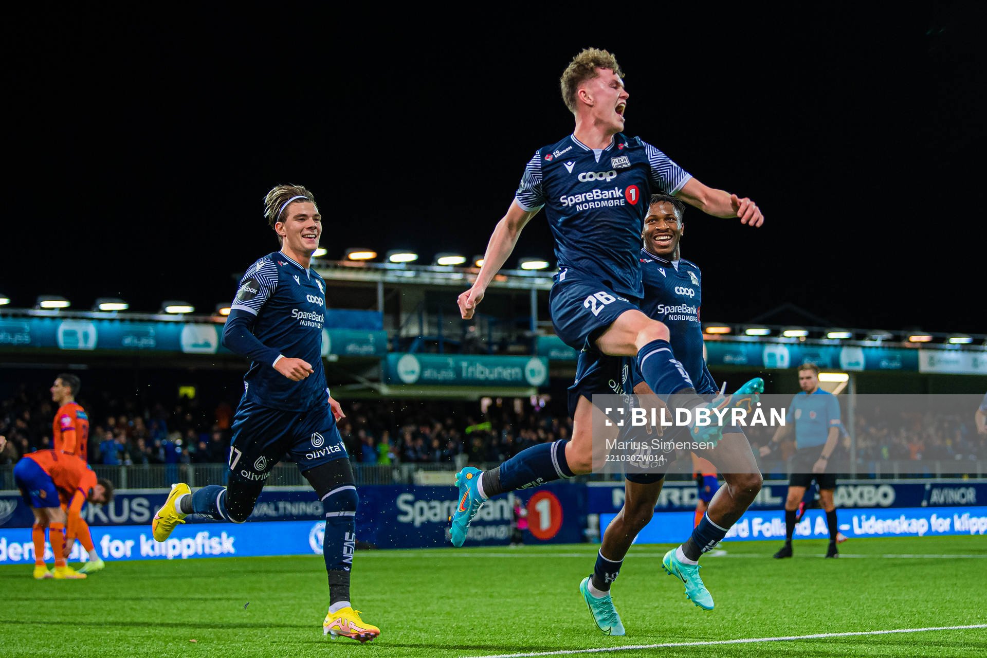 Max Normann Williamsen of Kristiansund celebrates