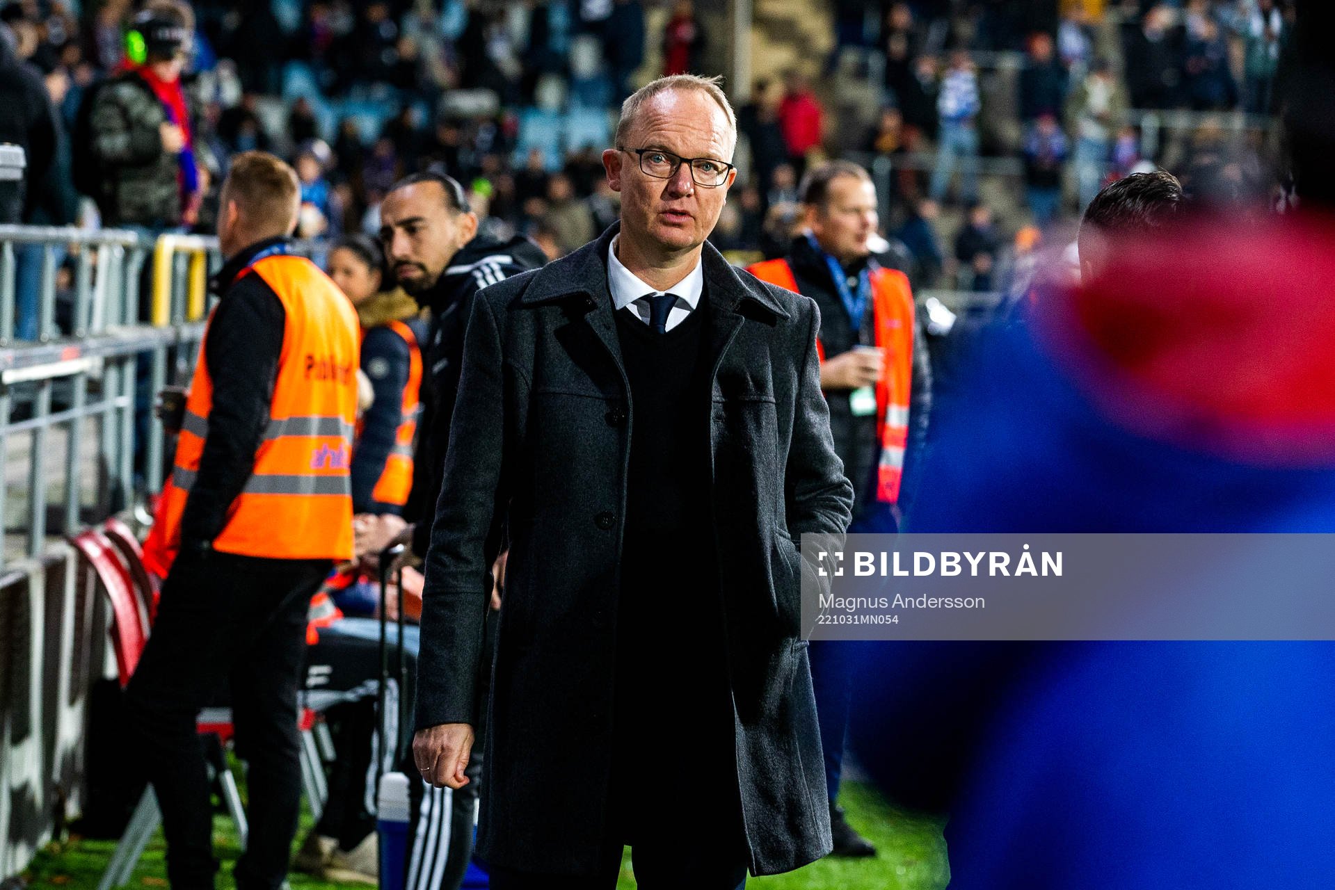 IFK Norrköpings tränare Glen Riddersholm under fotbollsmatchen i Allsvenskan mellan IFK Norrköping och Djurgården den 31 oktober 2022 i Norrköping.