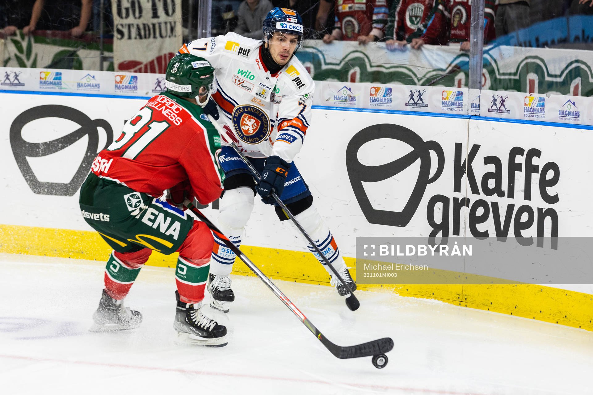 Växjös Hardy Häman Aktell och Frölundas Ryan Lasch