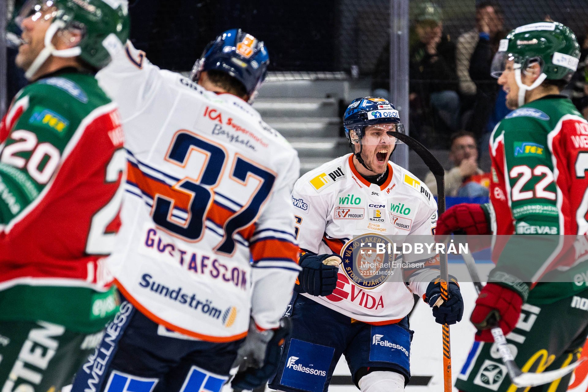 Växjös Joel Kellman jublar