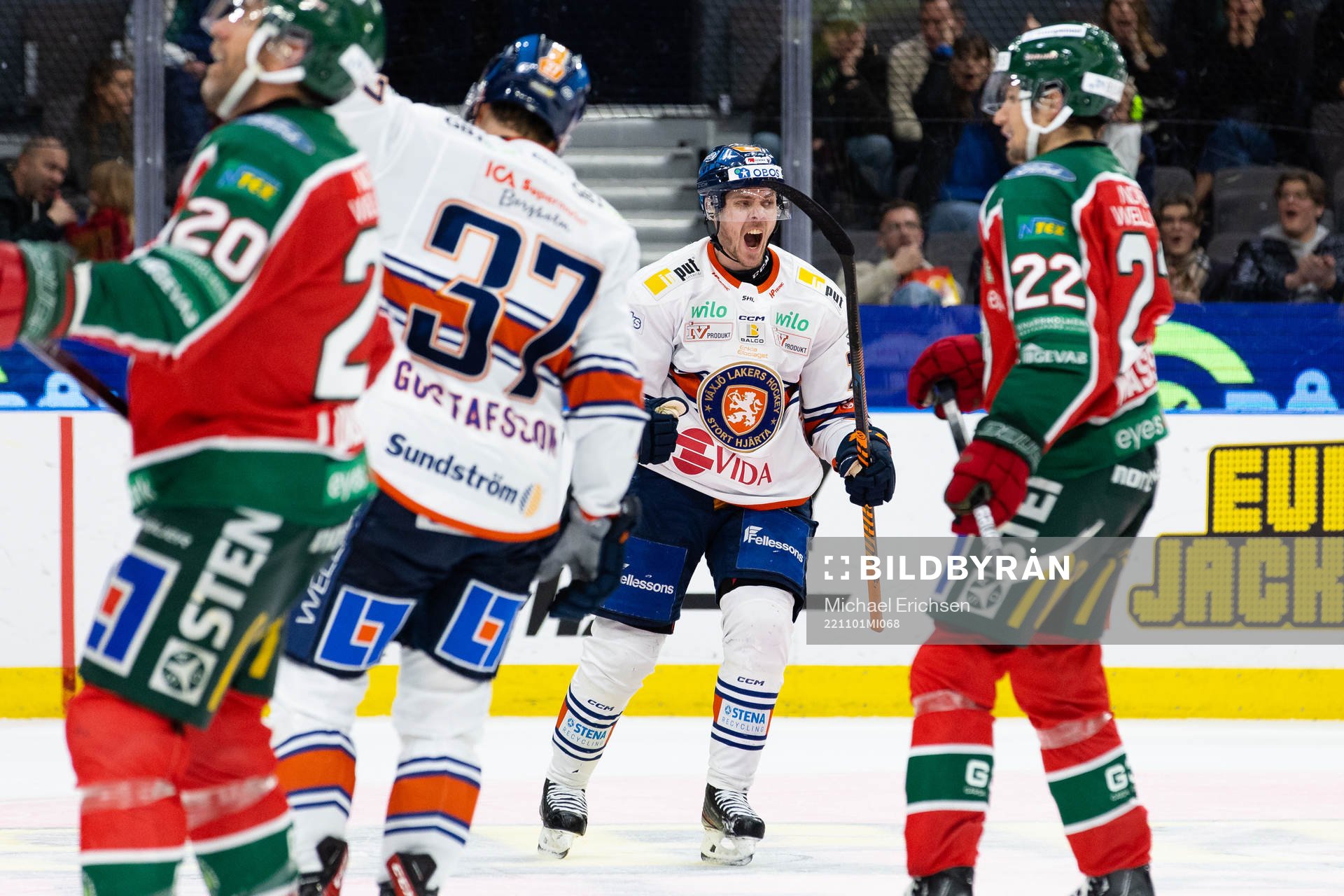 Växjös Joel Kellman jublar
