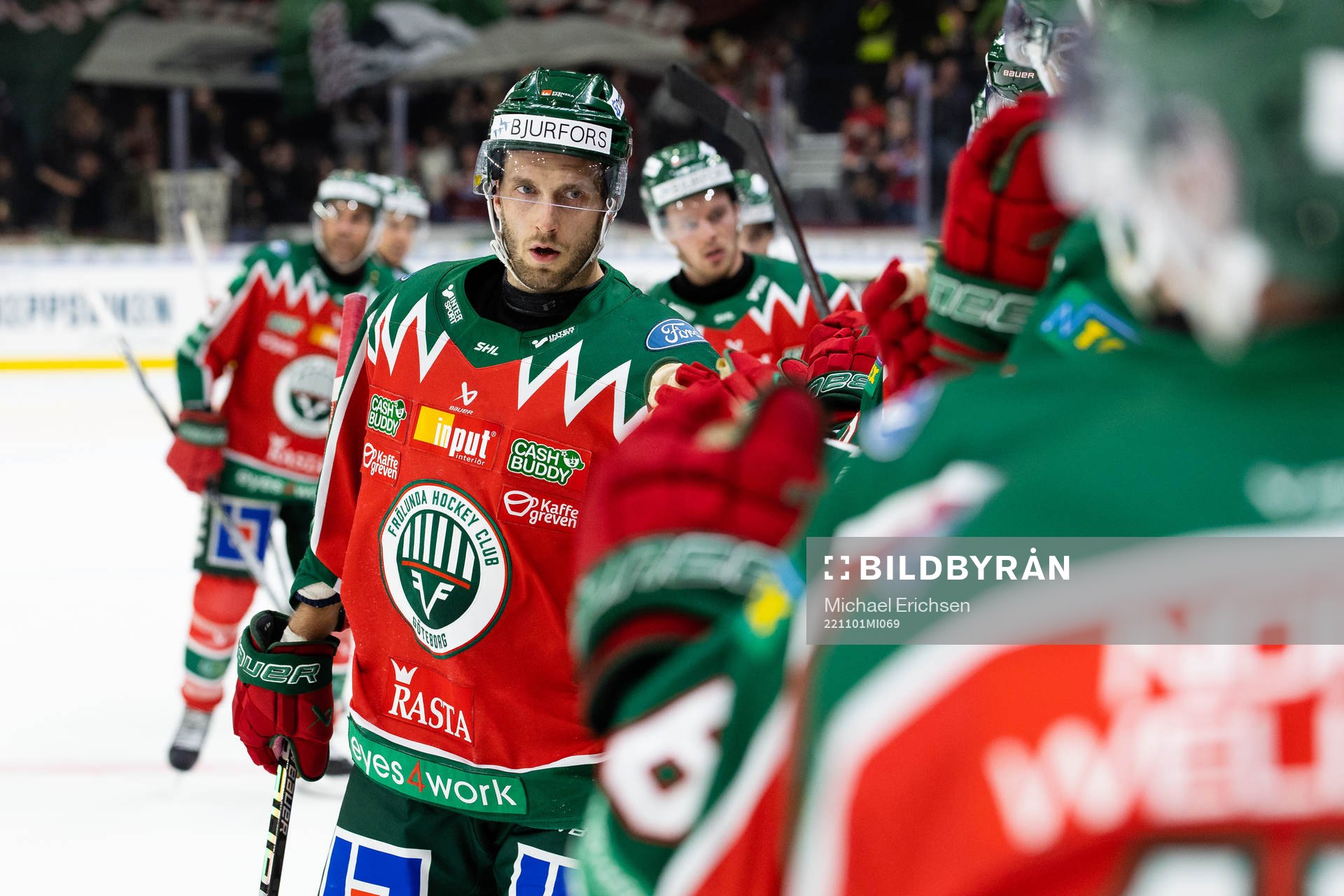 Frölundas Petteri Lindbohm jublar