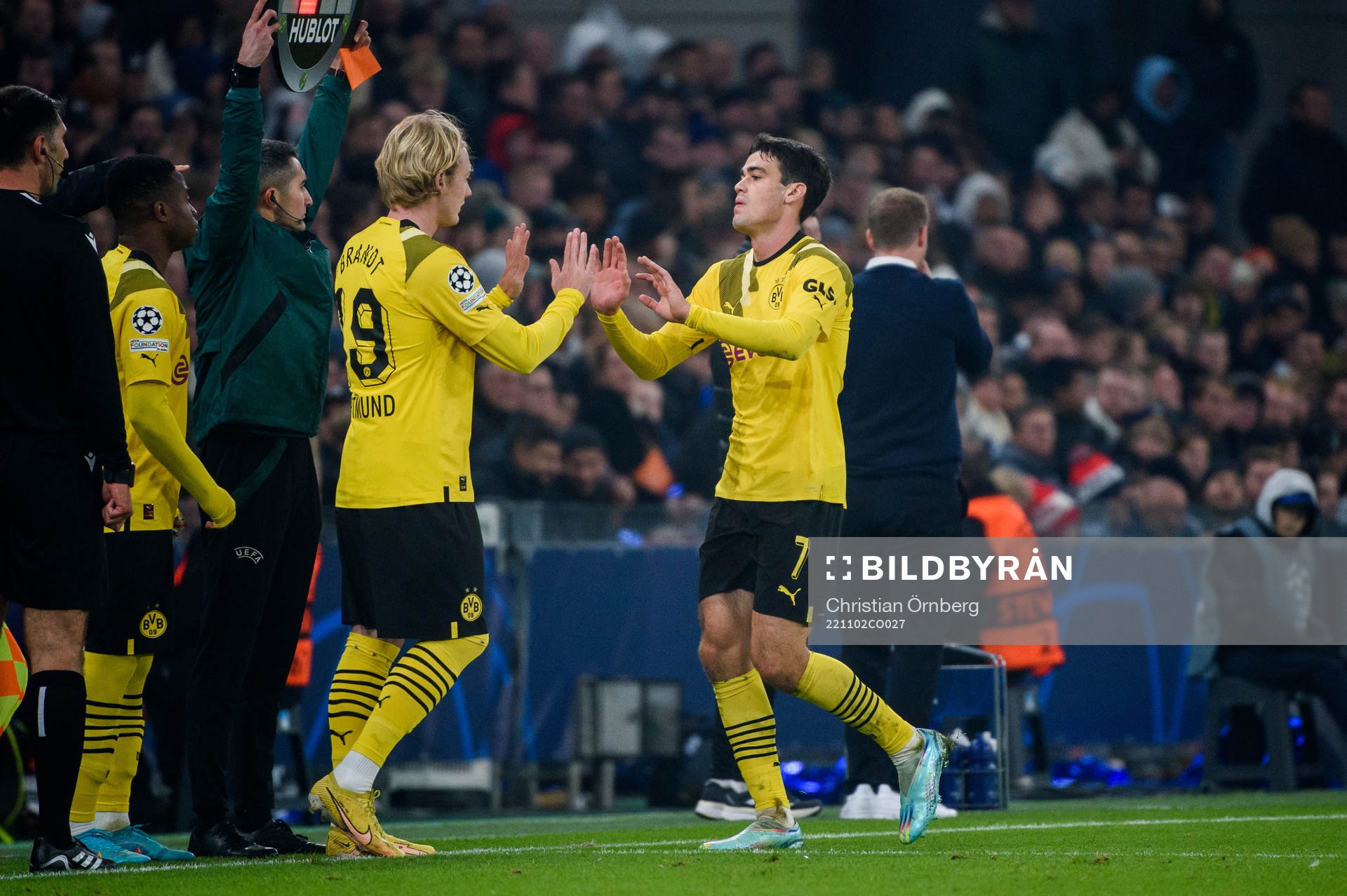 Julian Brandt and Giovanni Reyna of Dortmund