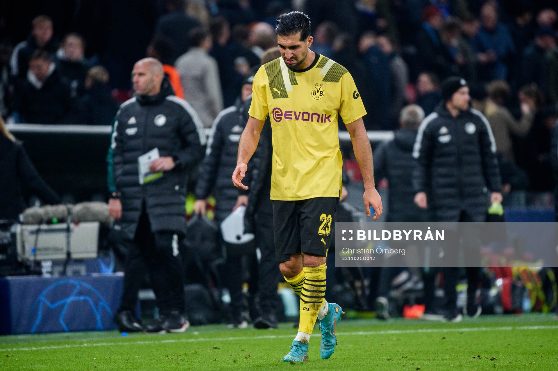 Emre Can of Dortmund looks dejected
