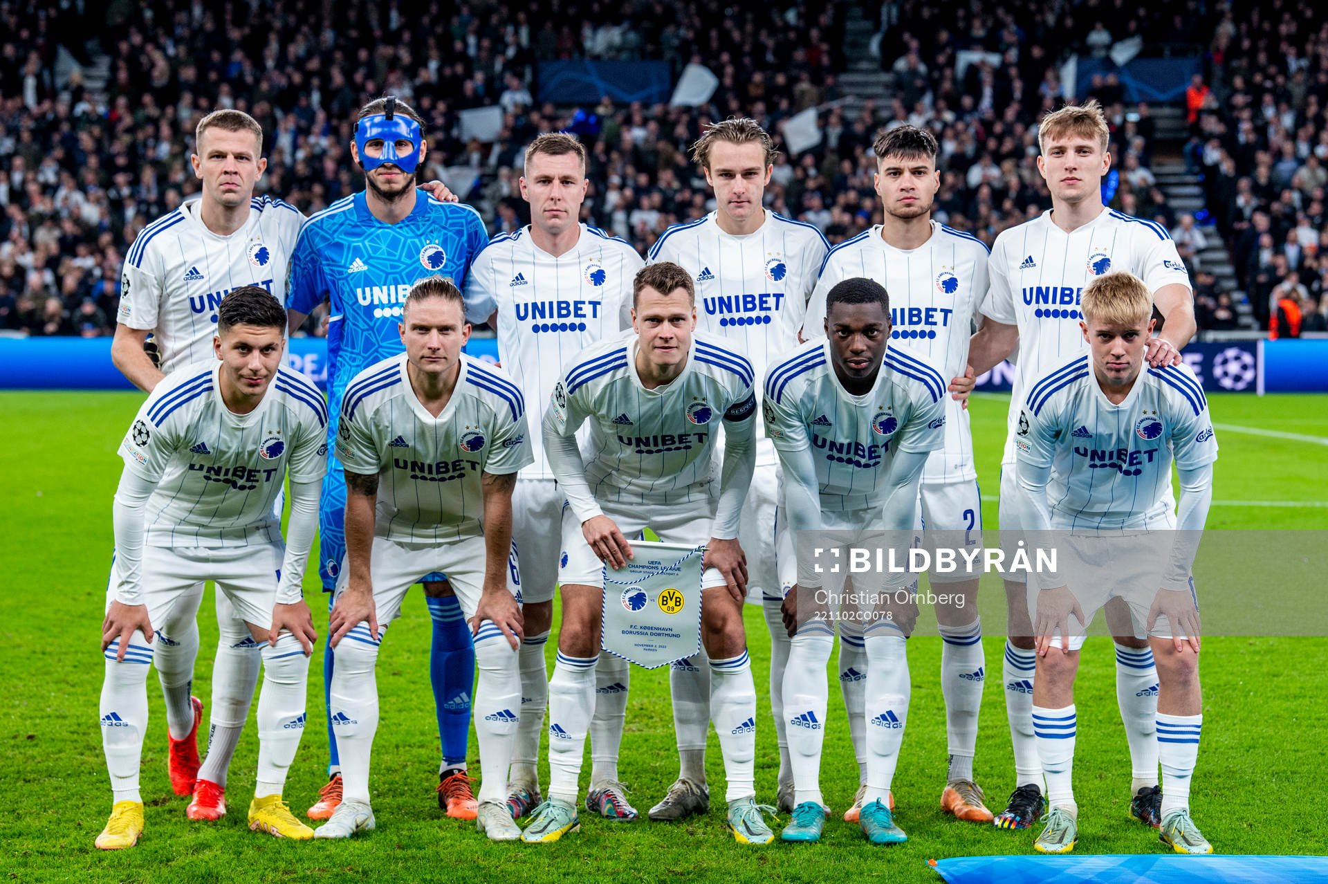 The team of FC Copenhagen before the UEFA Champions League football match between FC Copenhagen and Dortmund on November 2, 2022 in Copenhagen.