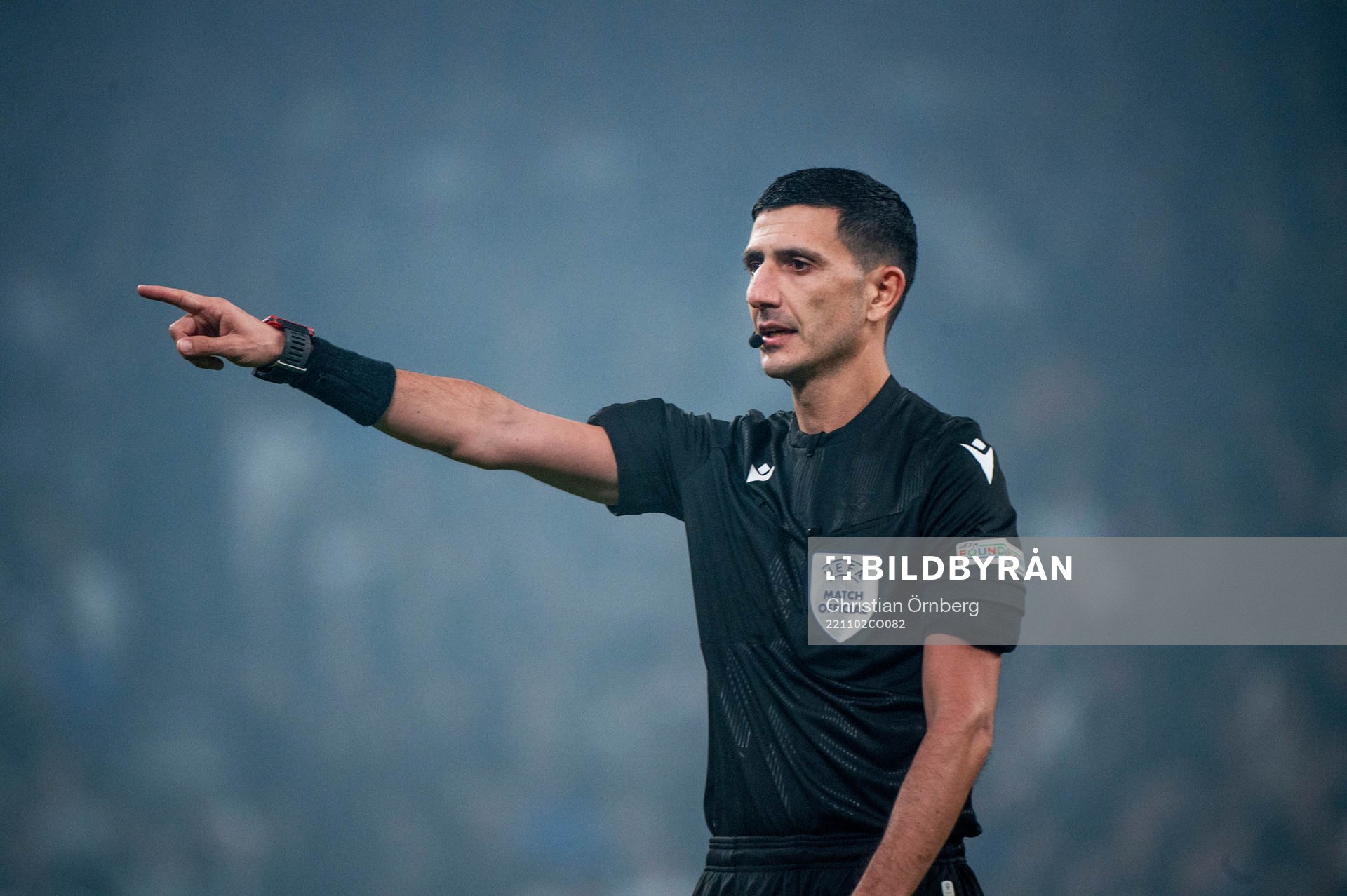 Referee Aliyar Aghayev during the UEFA Champions League football match between FC Copenhagen and Dortmund on November 2, 2022 in Copenhagen.