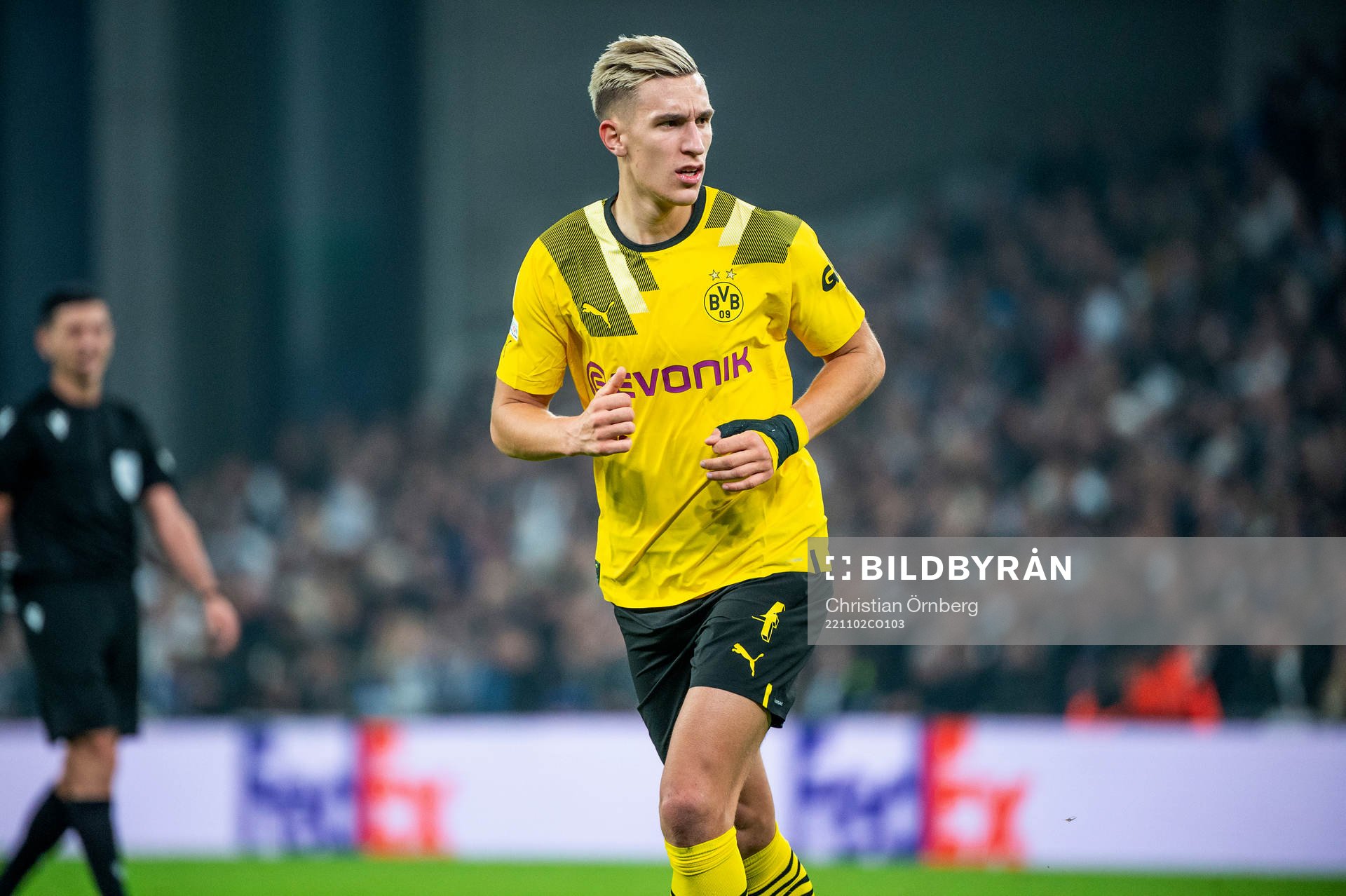 Nico Schlotterbeck of Dortmund during the UEFA Champions League football match between FC Copenhagen and Dortmund on November 2, 2022 in Copenhagen.