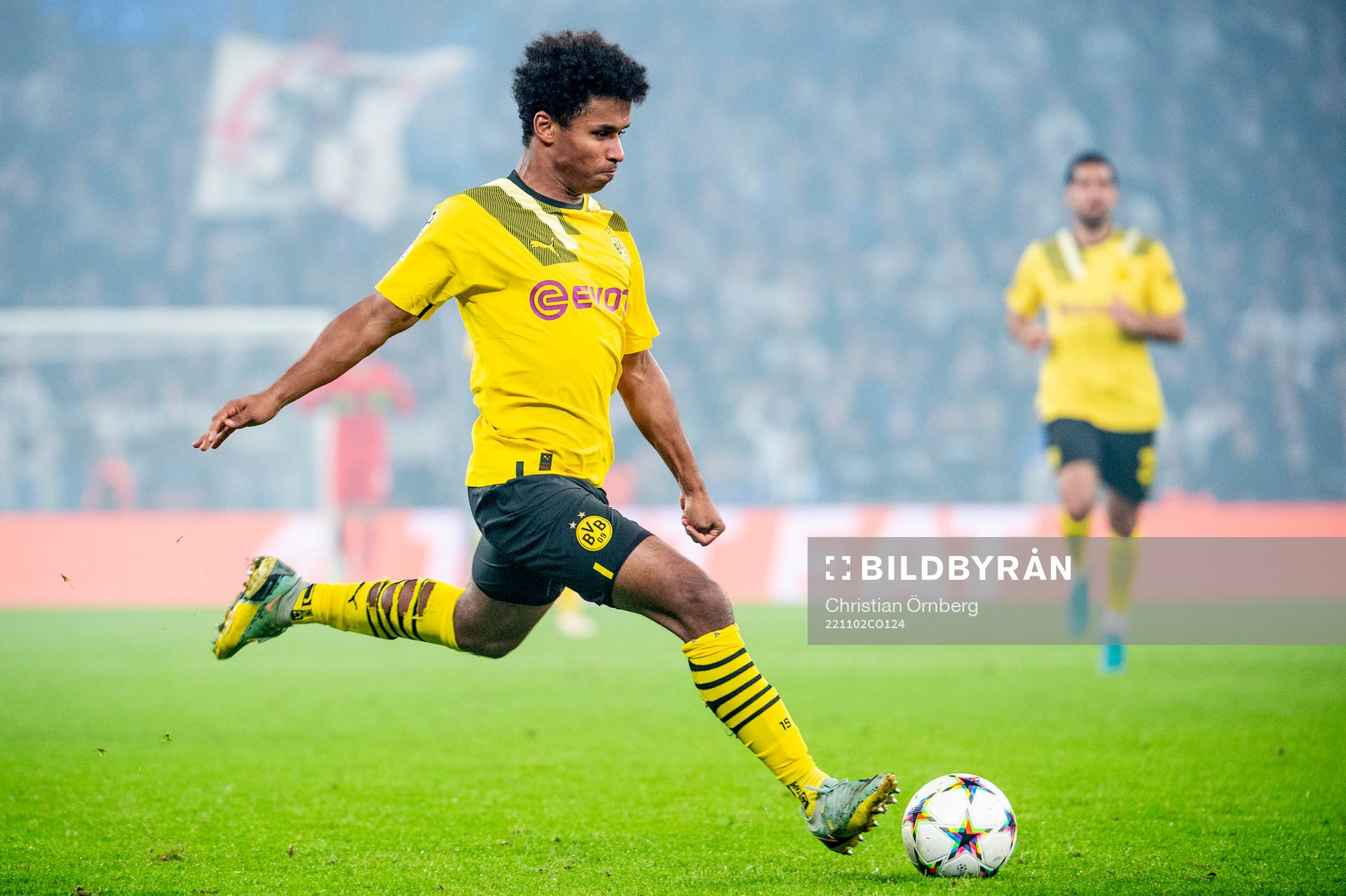 Karim Adeyemi of Dortmund during the UEFA Champions League football match between FC Copenhagen and Dortmund on November 2, 2022 in Copenhagen.