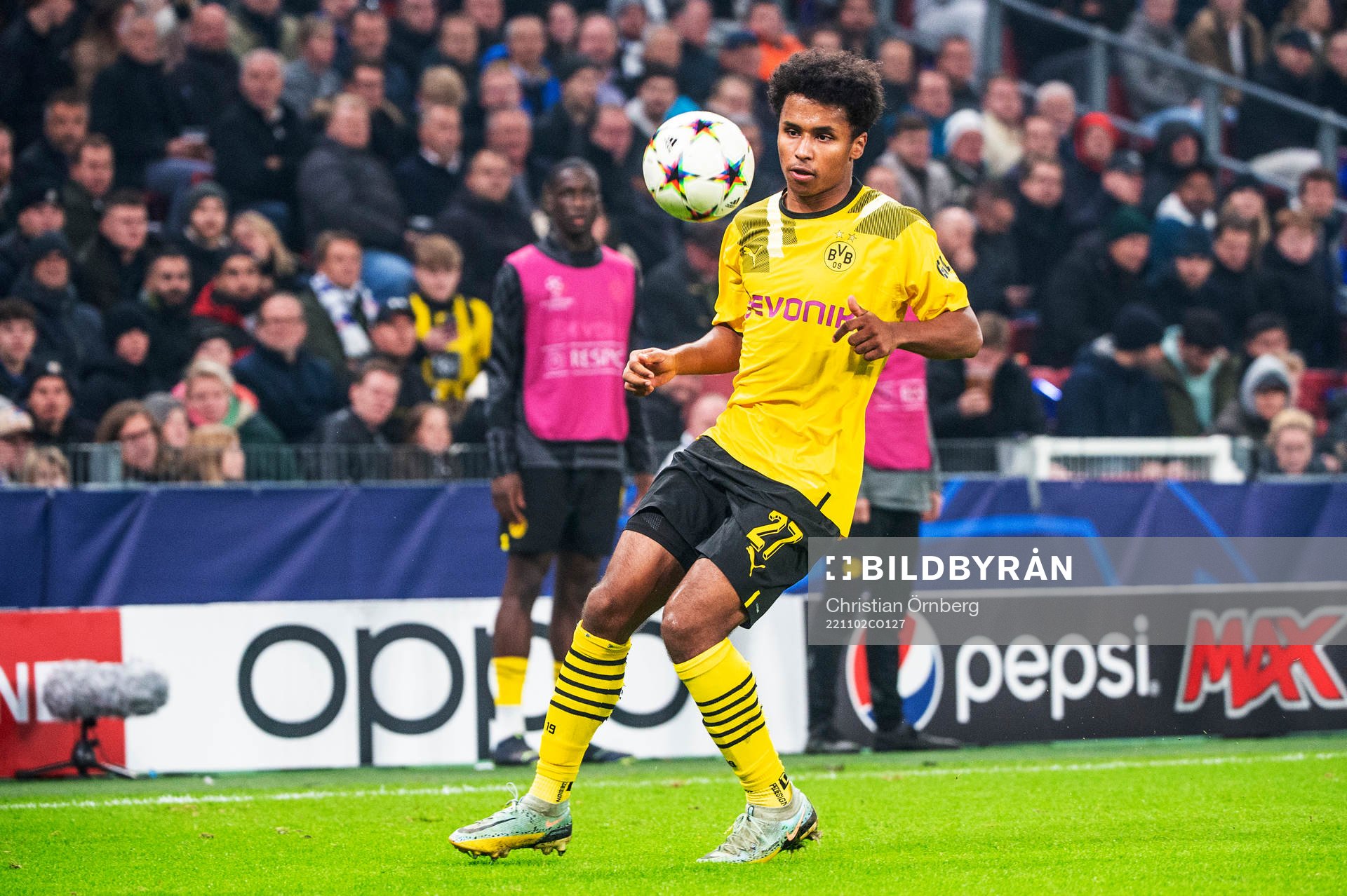 Karim Adeyemi of Dortmund during the UEFA Champions League football match between FC Copenhagen and Dortmund on November 2, 2022 in Copenhagen.