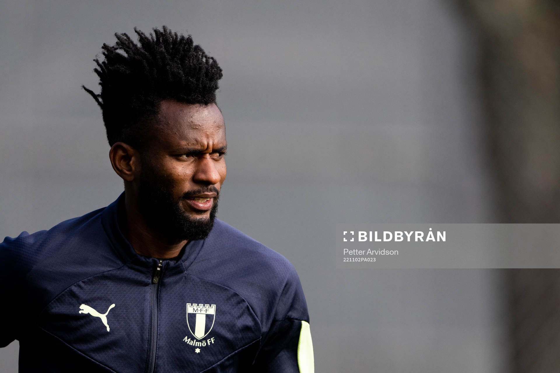 Emmanuel Lomotey during a training session with Malmö FF on November 2, 2022 in Malmö. 