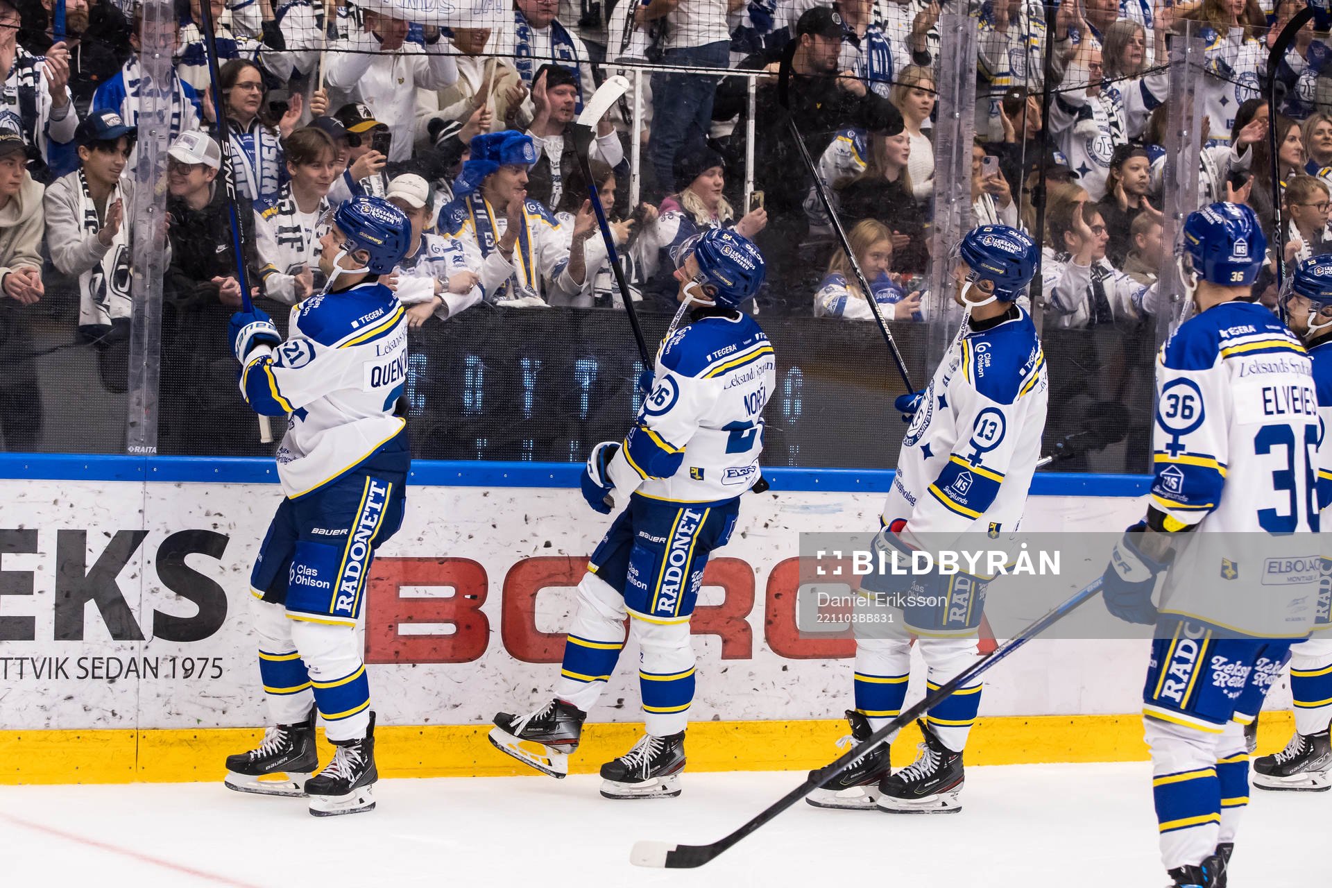Leksands spelarna jubel