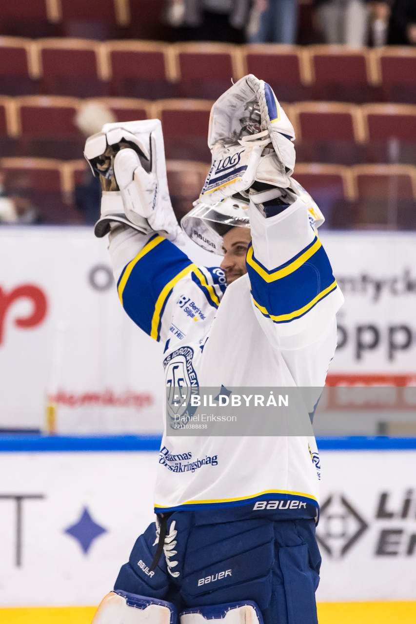 Leksands målvakt Mantas Armalis jubel