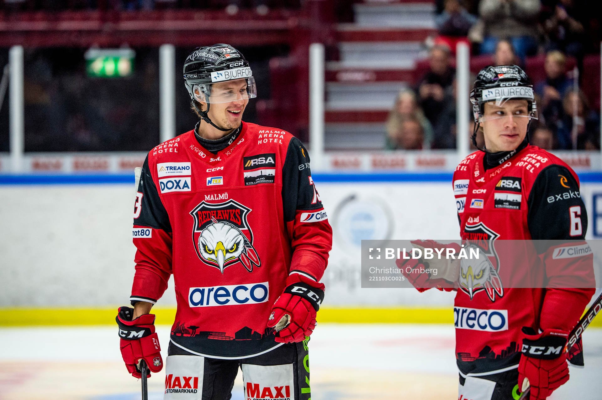 Malmö Redhawks Adam Ollas Mattsson och Theodor Johnsson