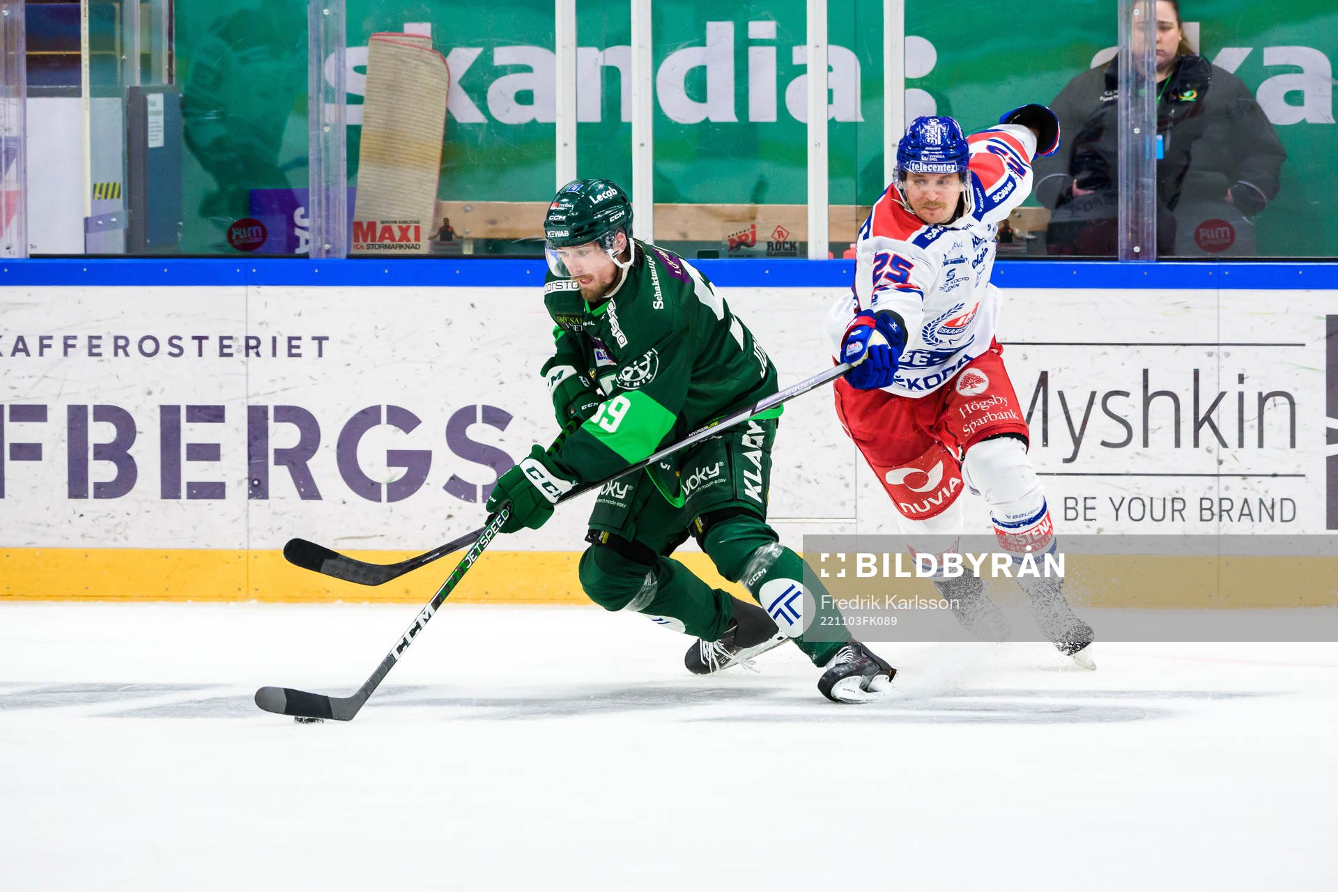 Färjestads Linus Johansson och Oskarshamns Johannes