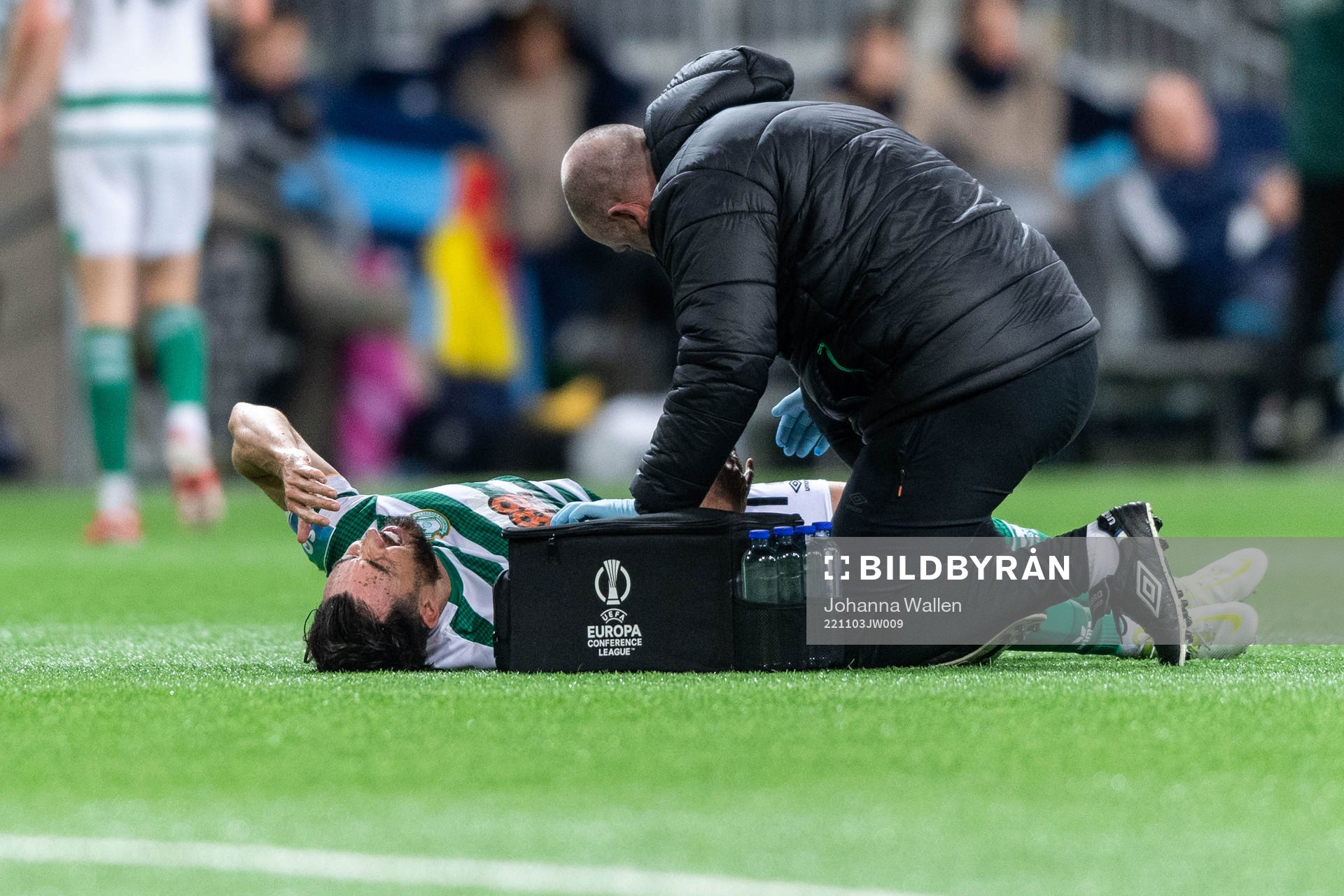 Richie Towell of Shamrock Rovers in pain