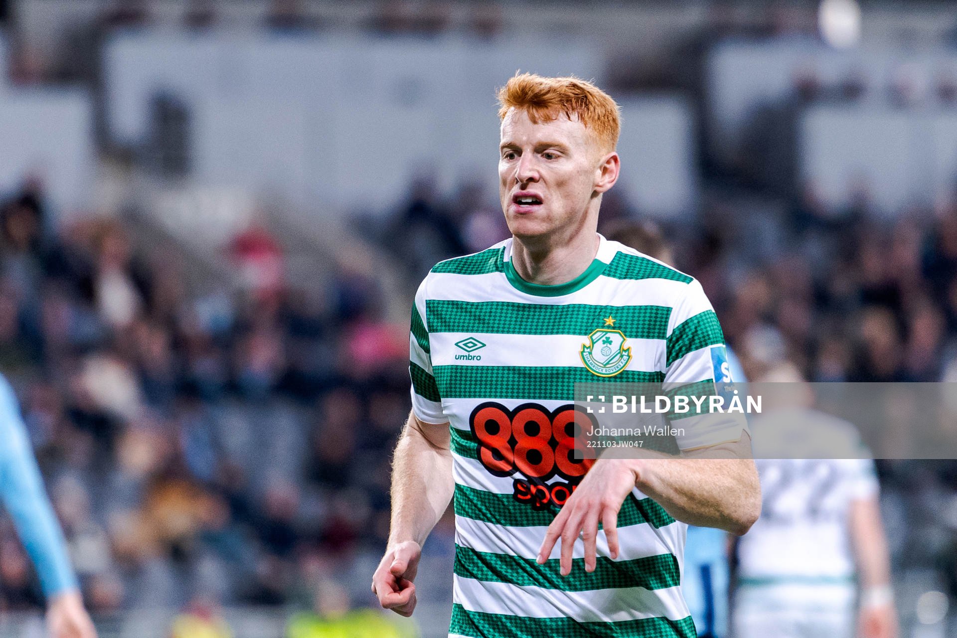 Rory Gaffney of Shamrock Rovers looks dejected