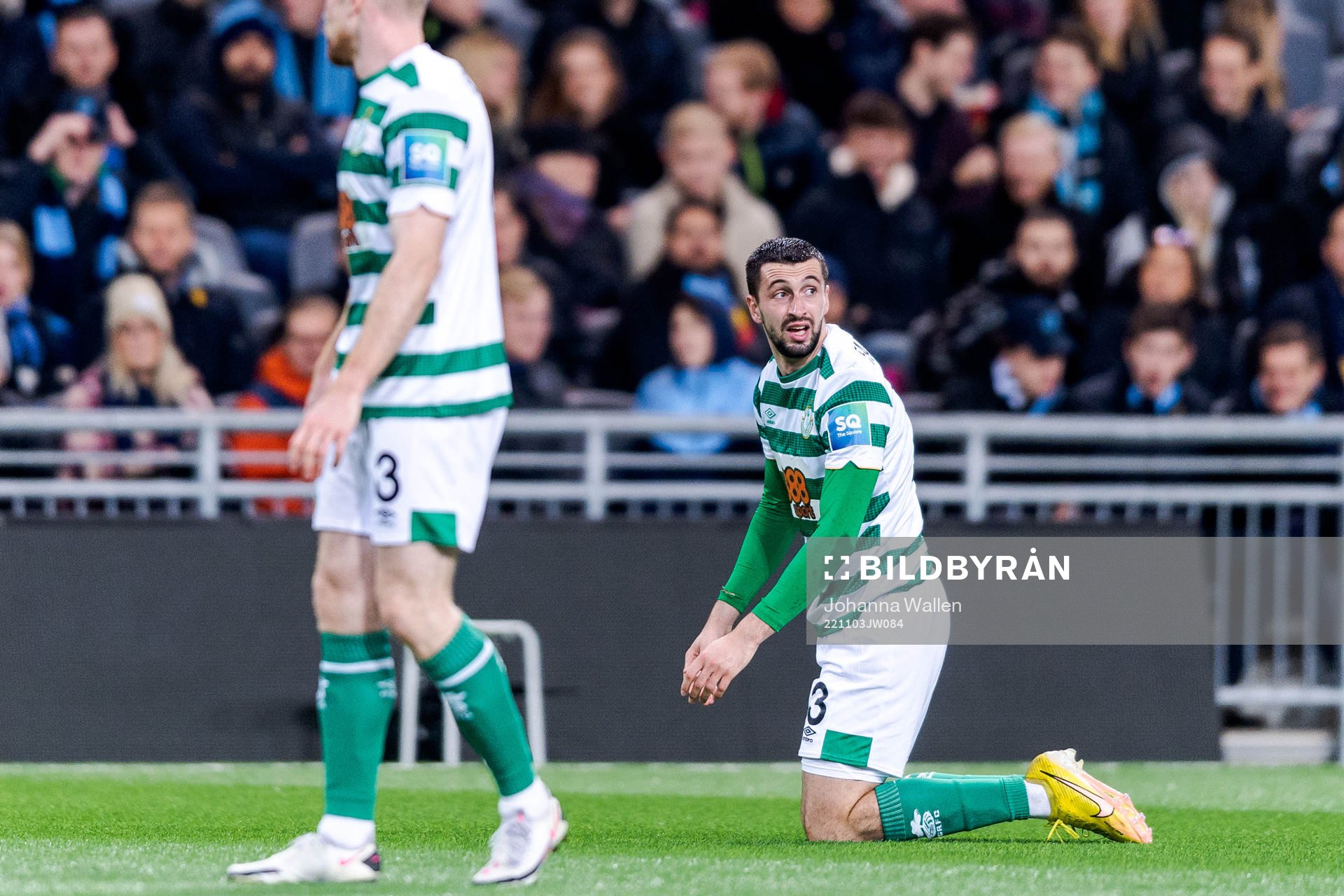 Neil Farrugia of Shamrock Rovers looks dejected
