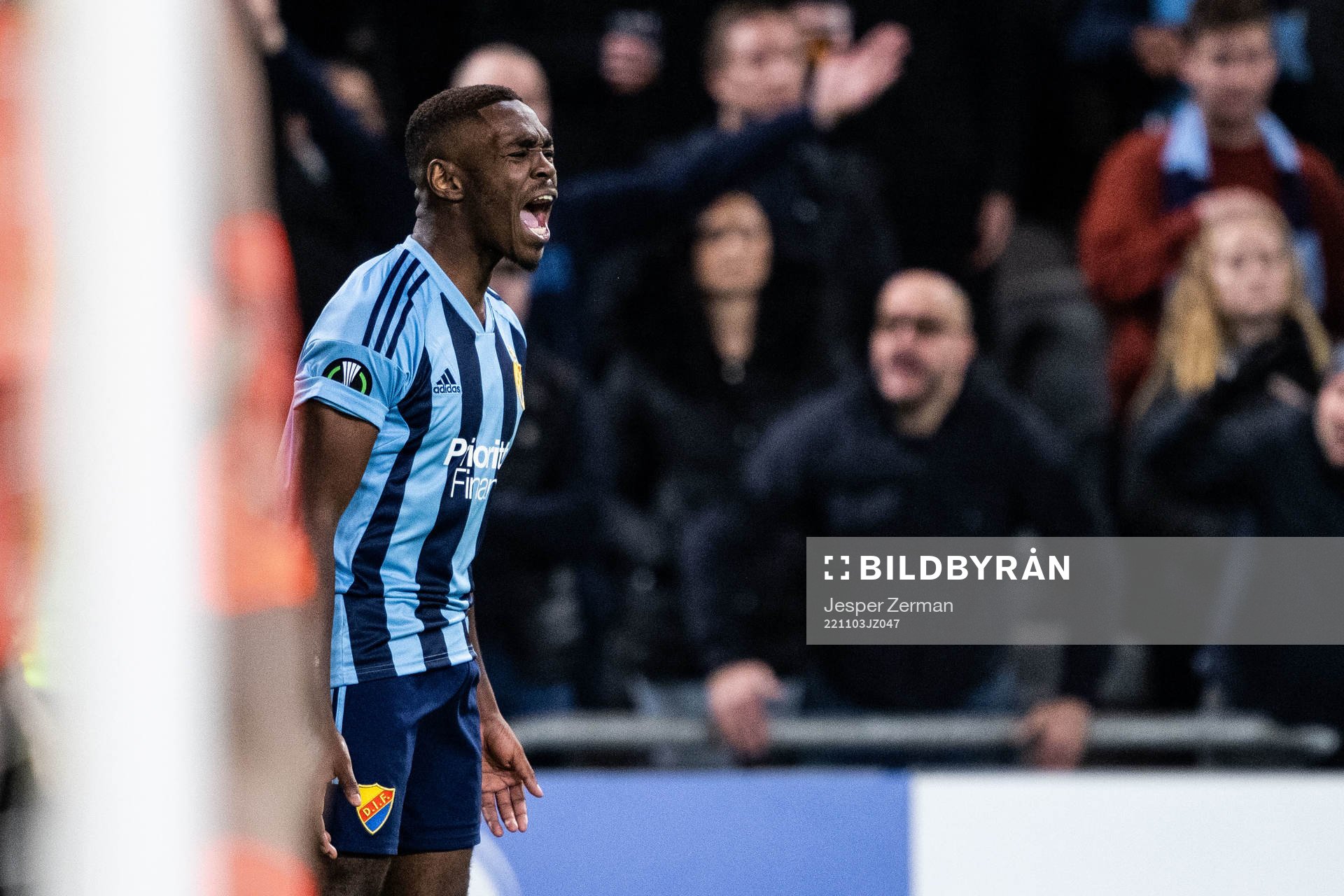 Joel Asoro of Djurgården reacts