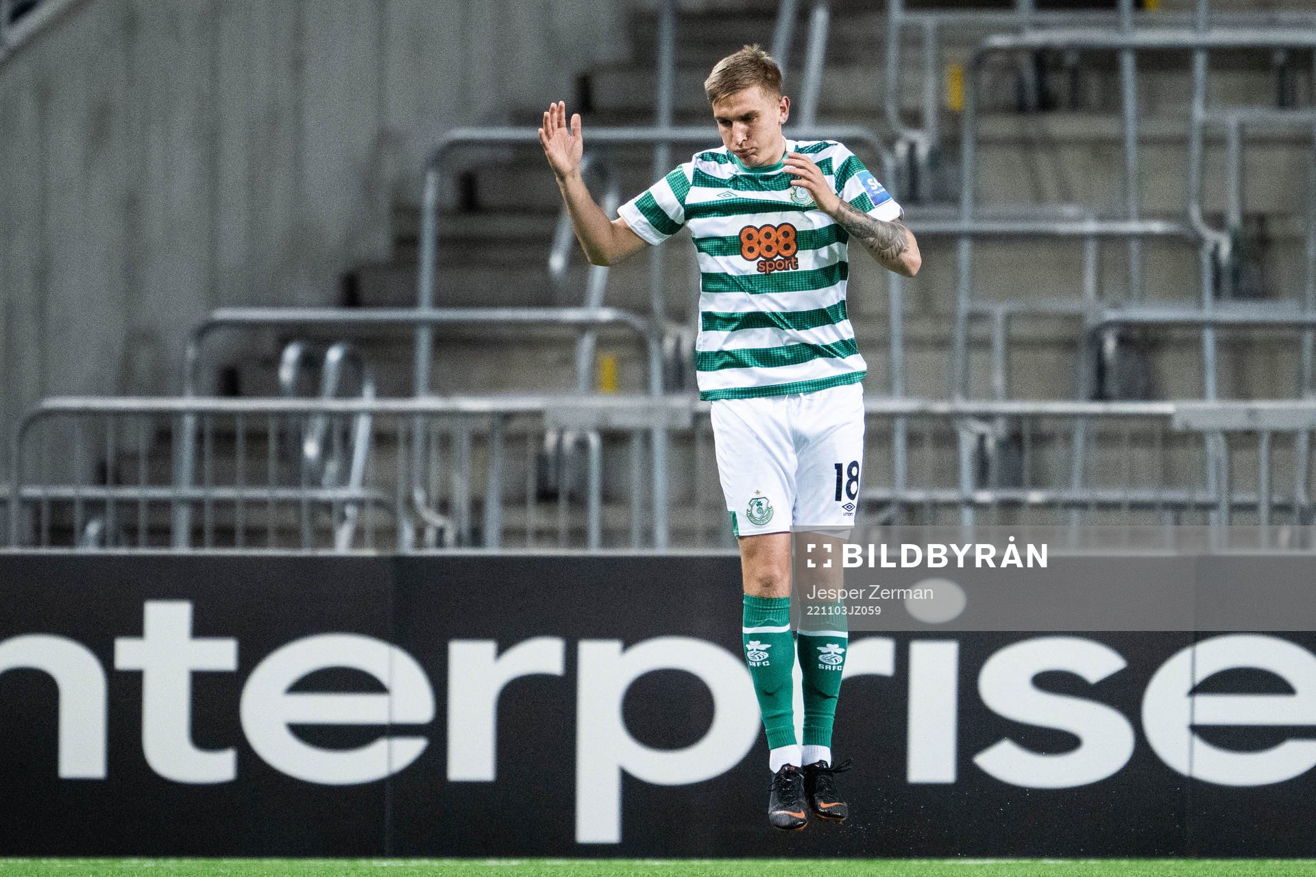 Viktor Serdeniuk of Shamrock Rovers looks dejected