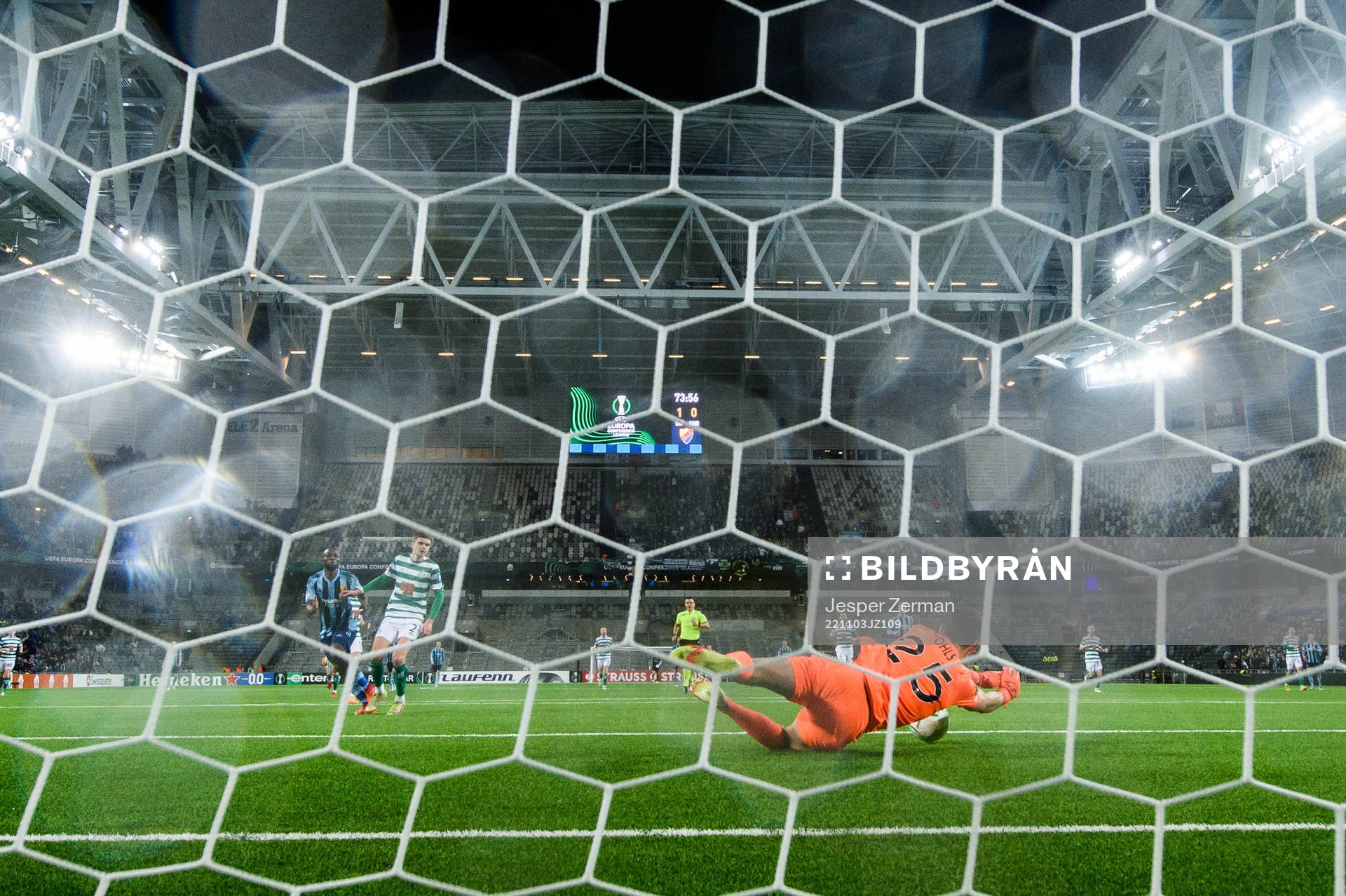 goalkeeper Leon Pohls of Shamrock Rovers saves a shot from