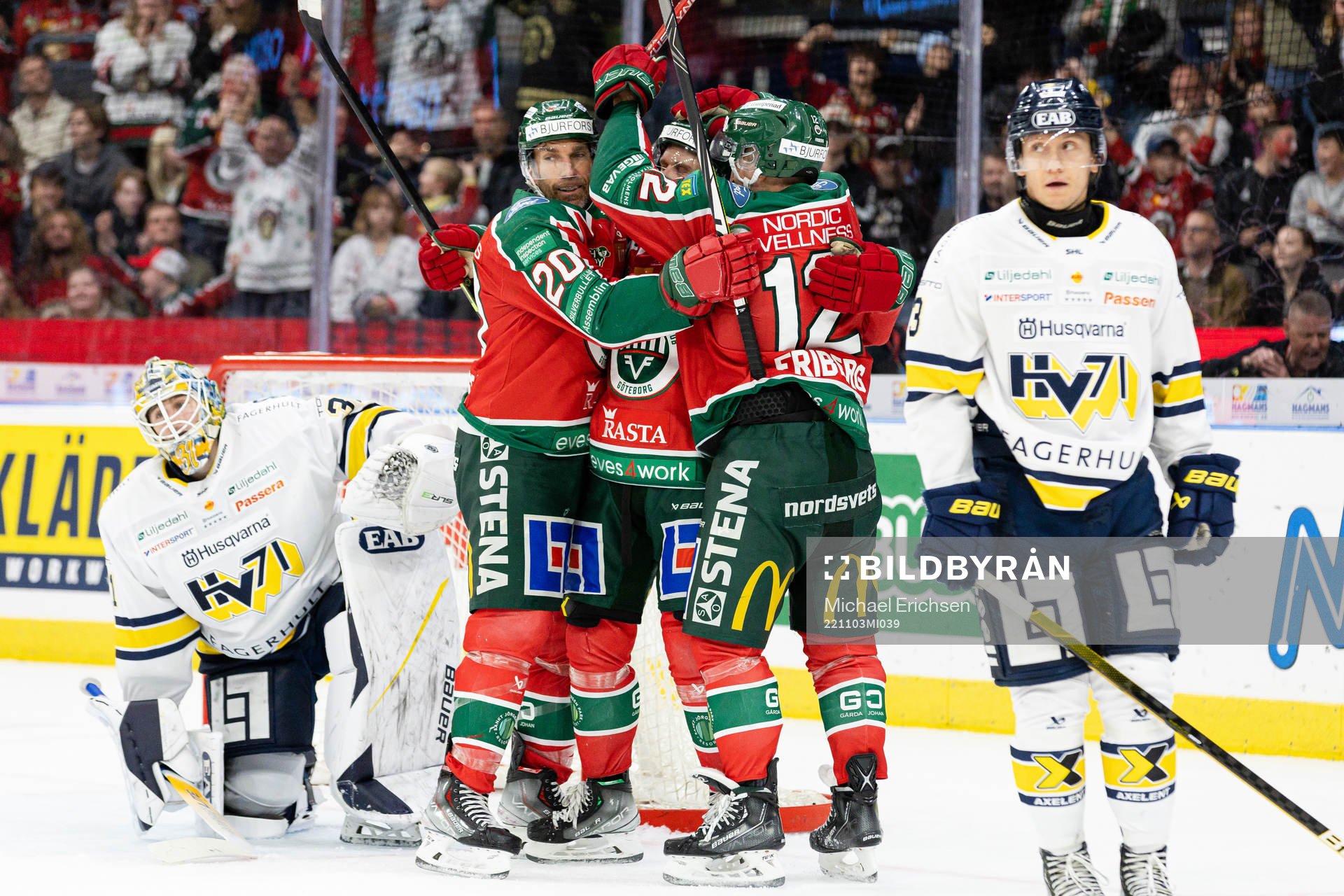 Frölundas Joel Lundqvist, Jacob Nilsson och Max Friberg