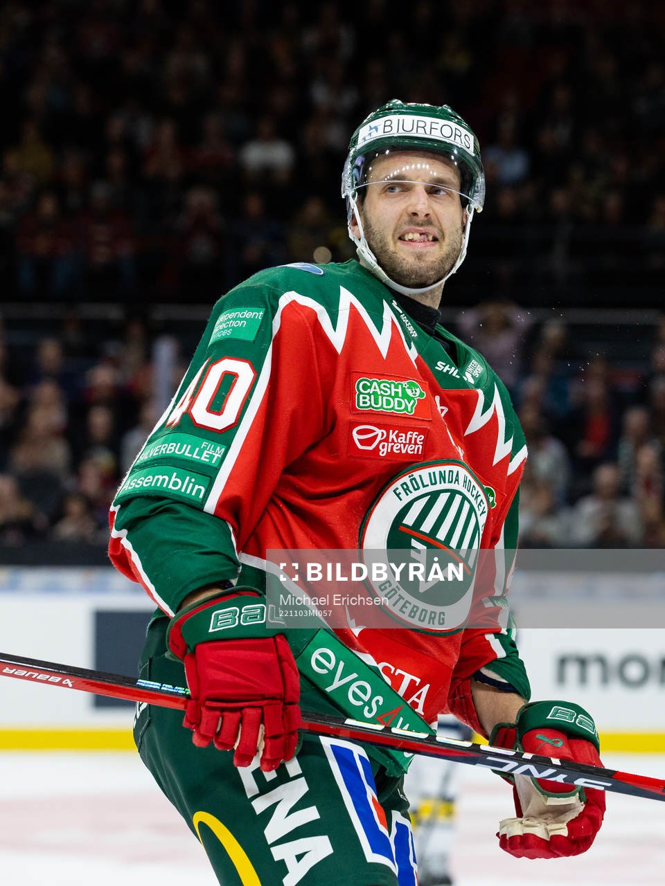 Frölundas Petteri Lindbohm reagerar