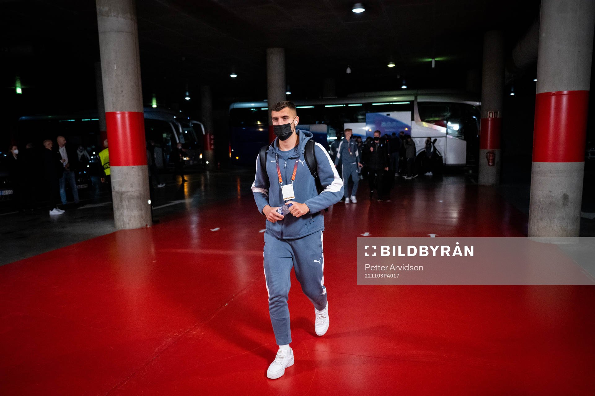 Matěj Chalus arrives to the stadium
