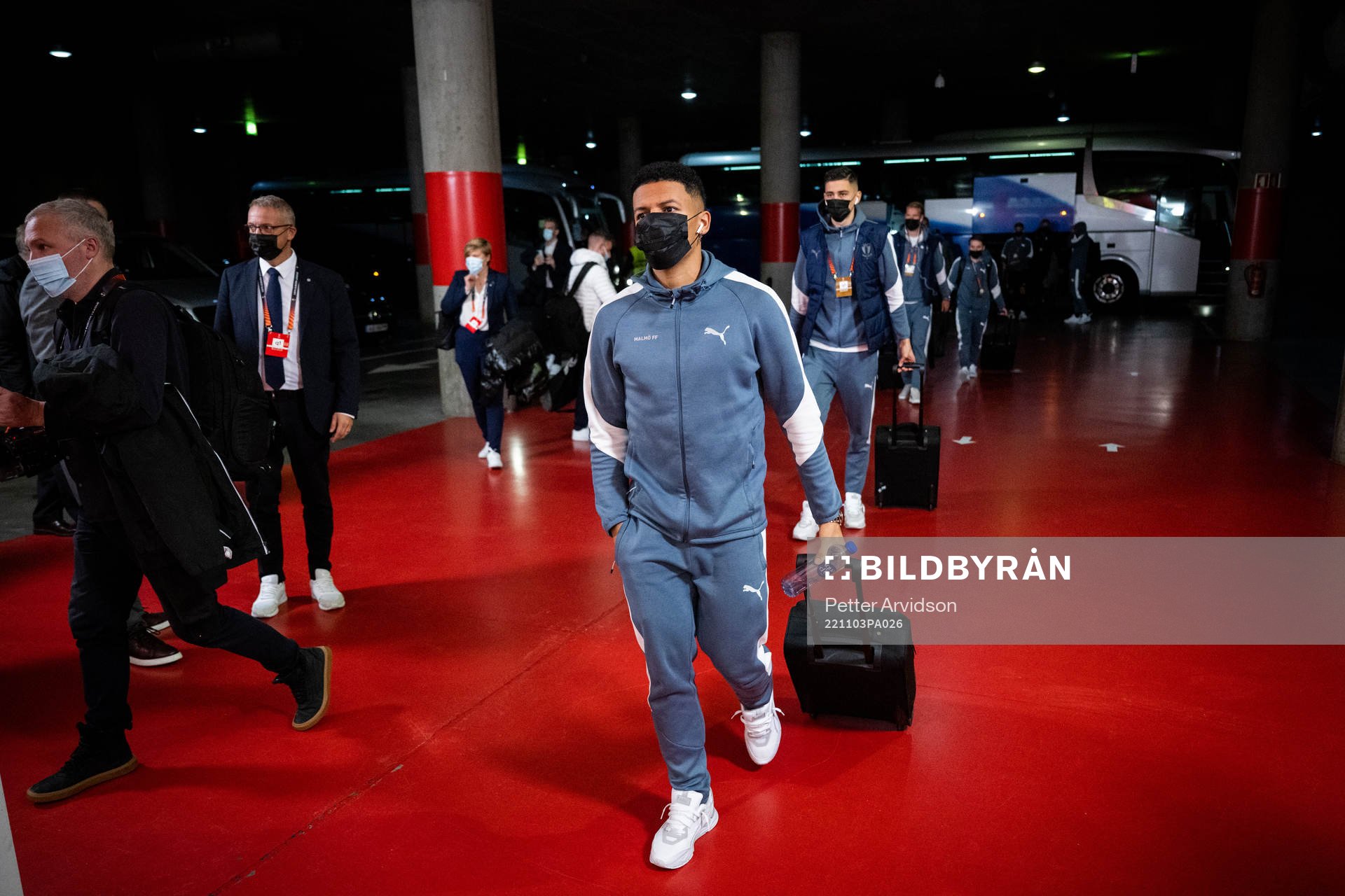 Romain Gall arrives to the stadium
