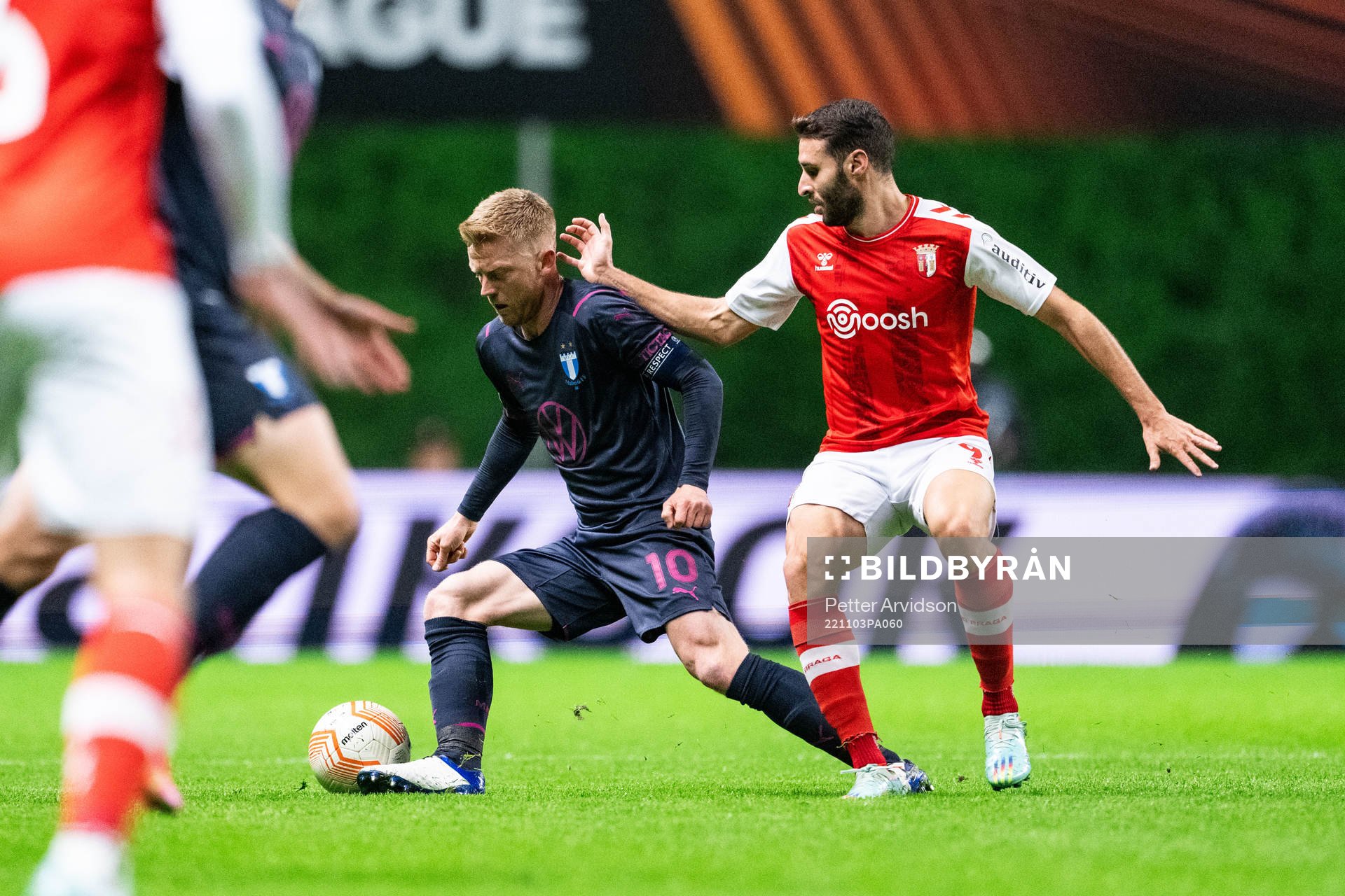 Anders Christiansen of Malmö FF and Abel Ruiz of Braga