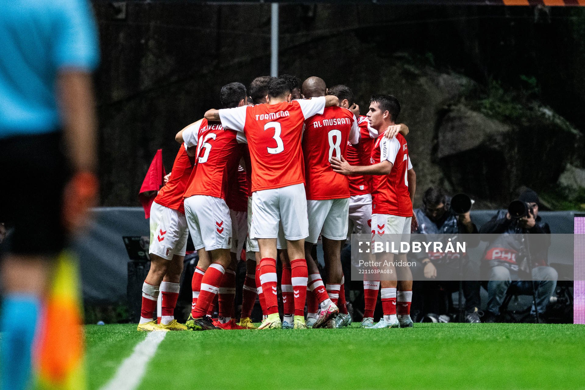 Players of Braga celebrate