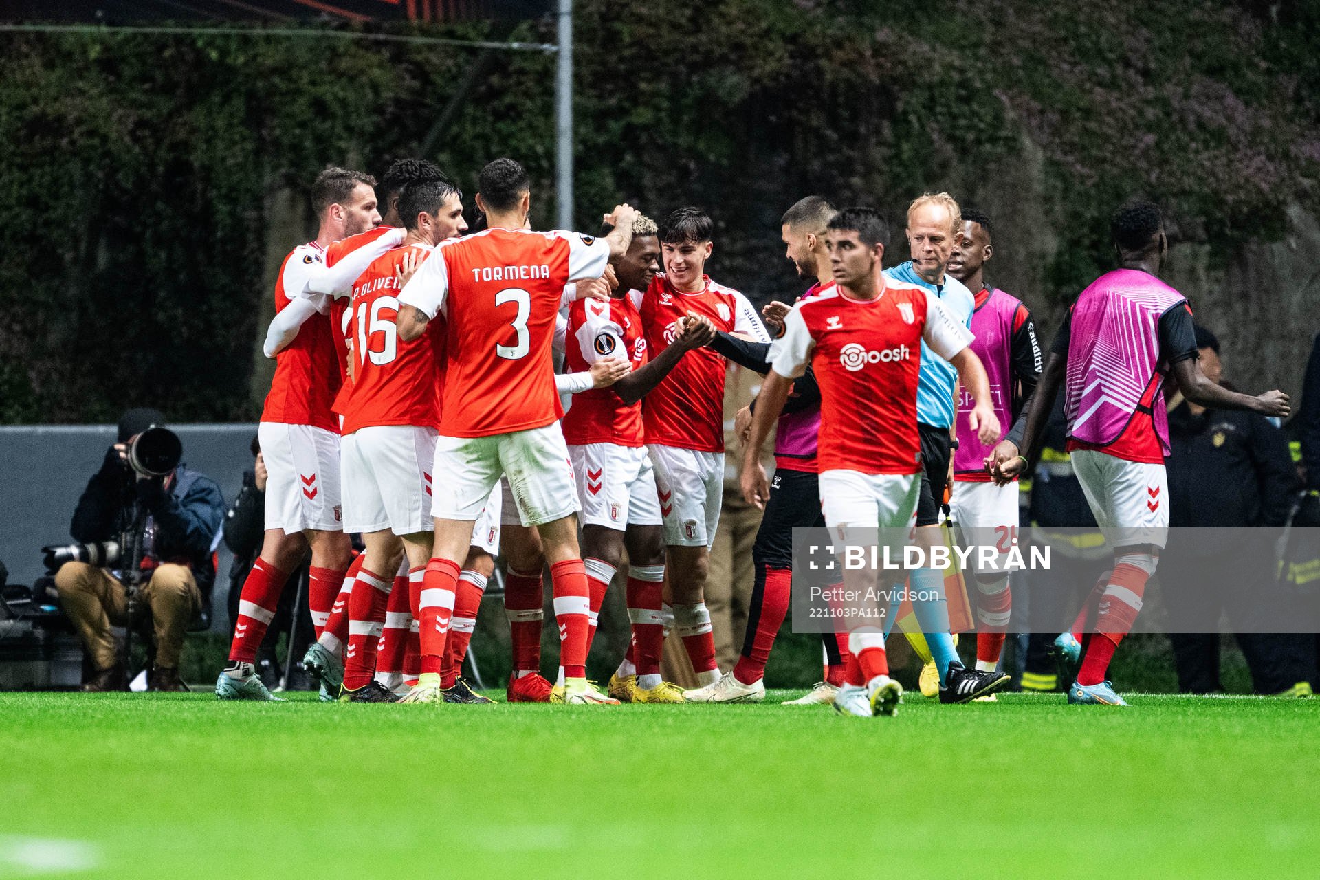 Alvaro Djalo of Braga celebrate with team mates