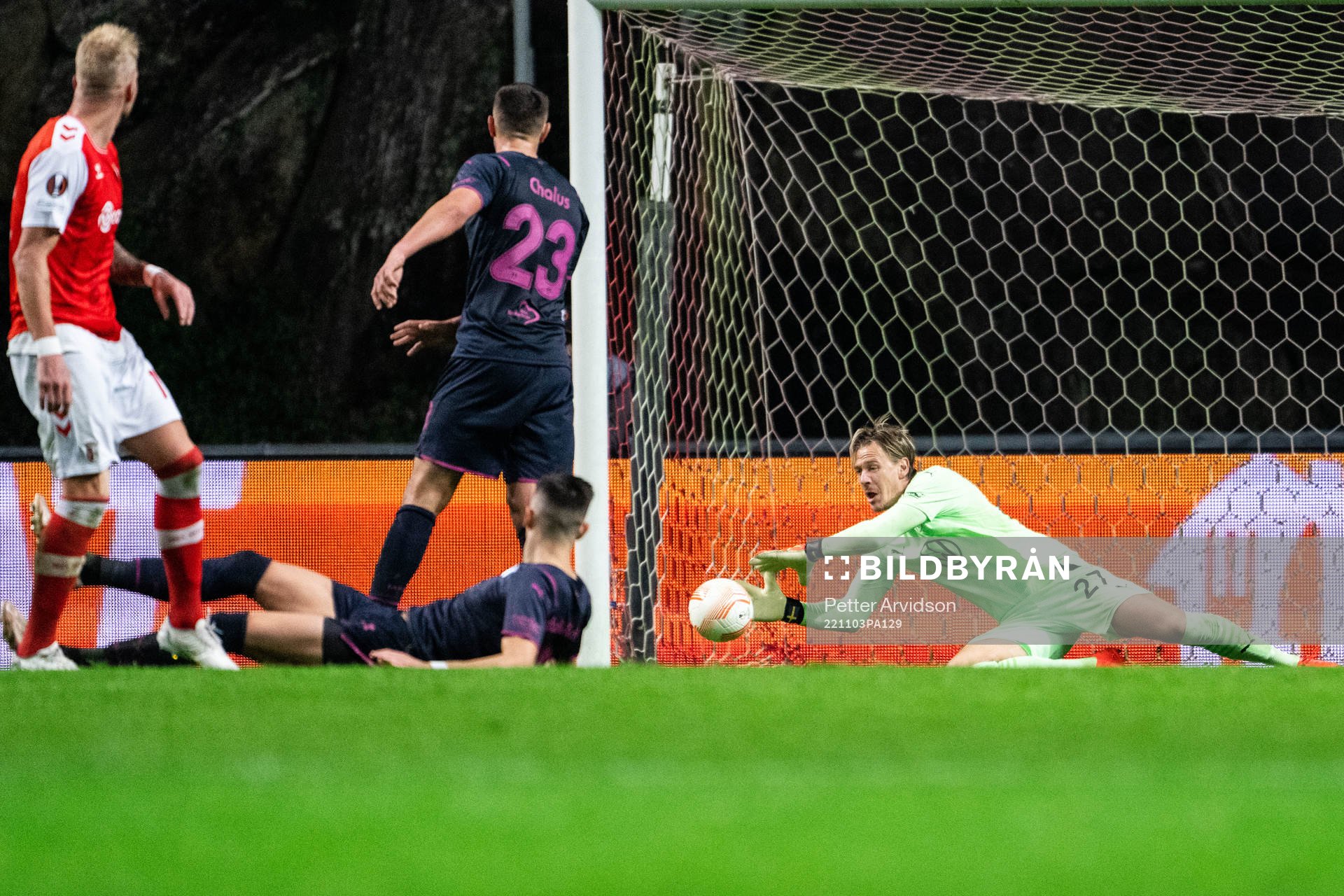 Goalkeeper Johan Dahlin of Malmö FF during the UEFA Europa League between Braga and Malmö FF on November 3, 2022 in Braga. 