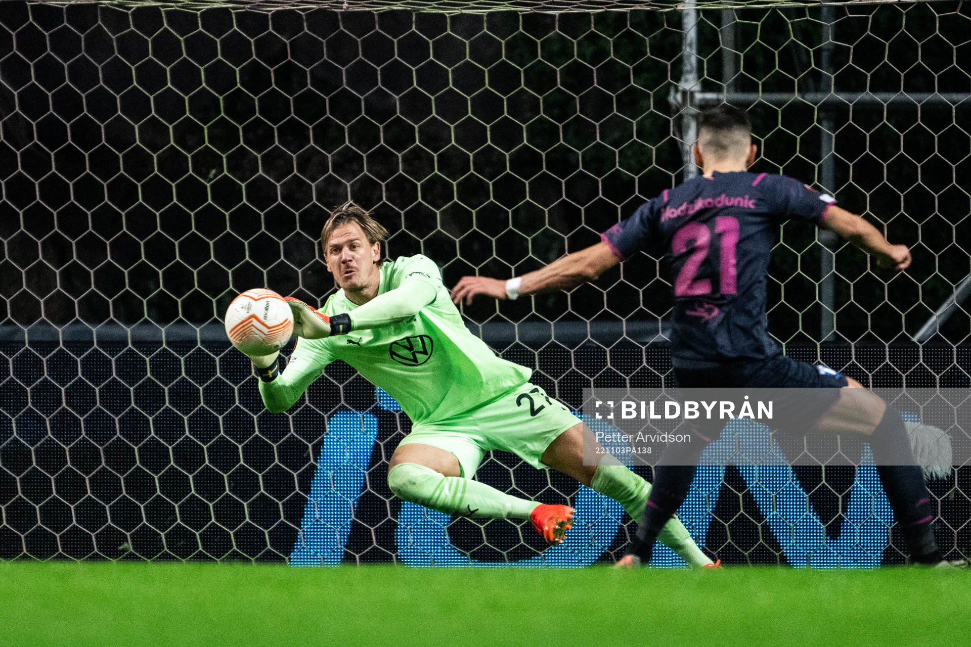 Goalkeeper Johan Dahlin of Malmö FF during the UEFA Europa League between Braga and Malmö FF on November 3, 2022 in Braga. 