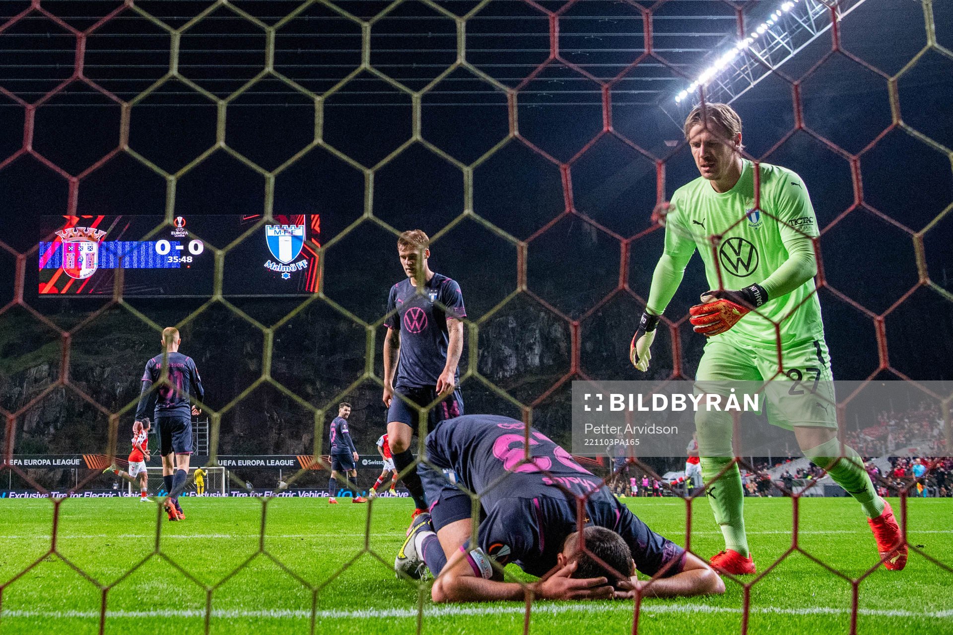 Matěj Chalus, Felix Beijmo and goalkeeper Johan Dahlin of