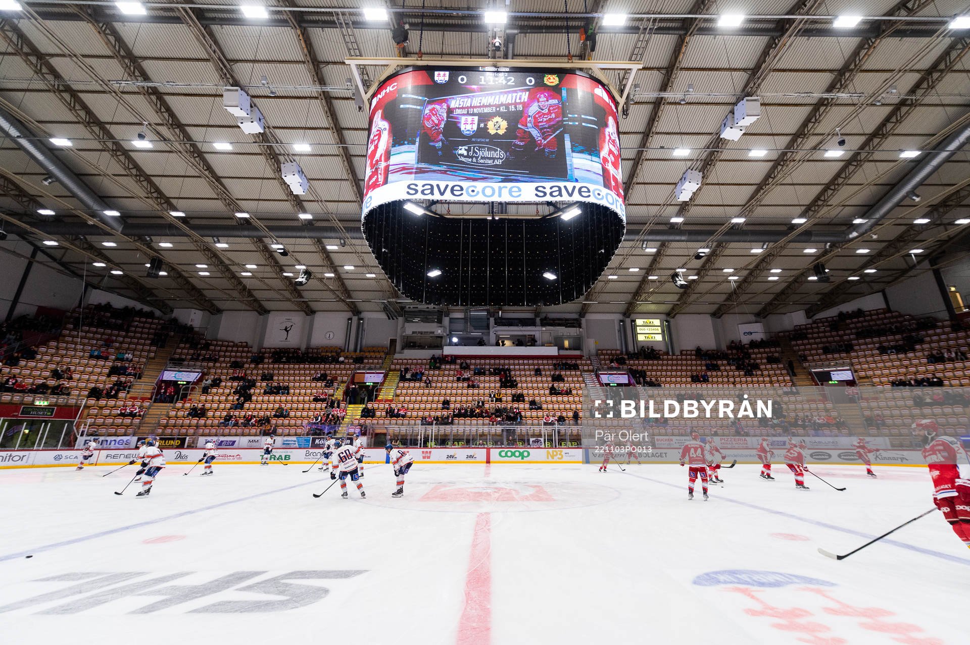 Spelarna värmer upp