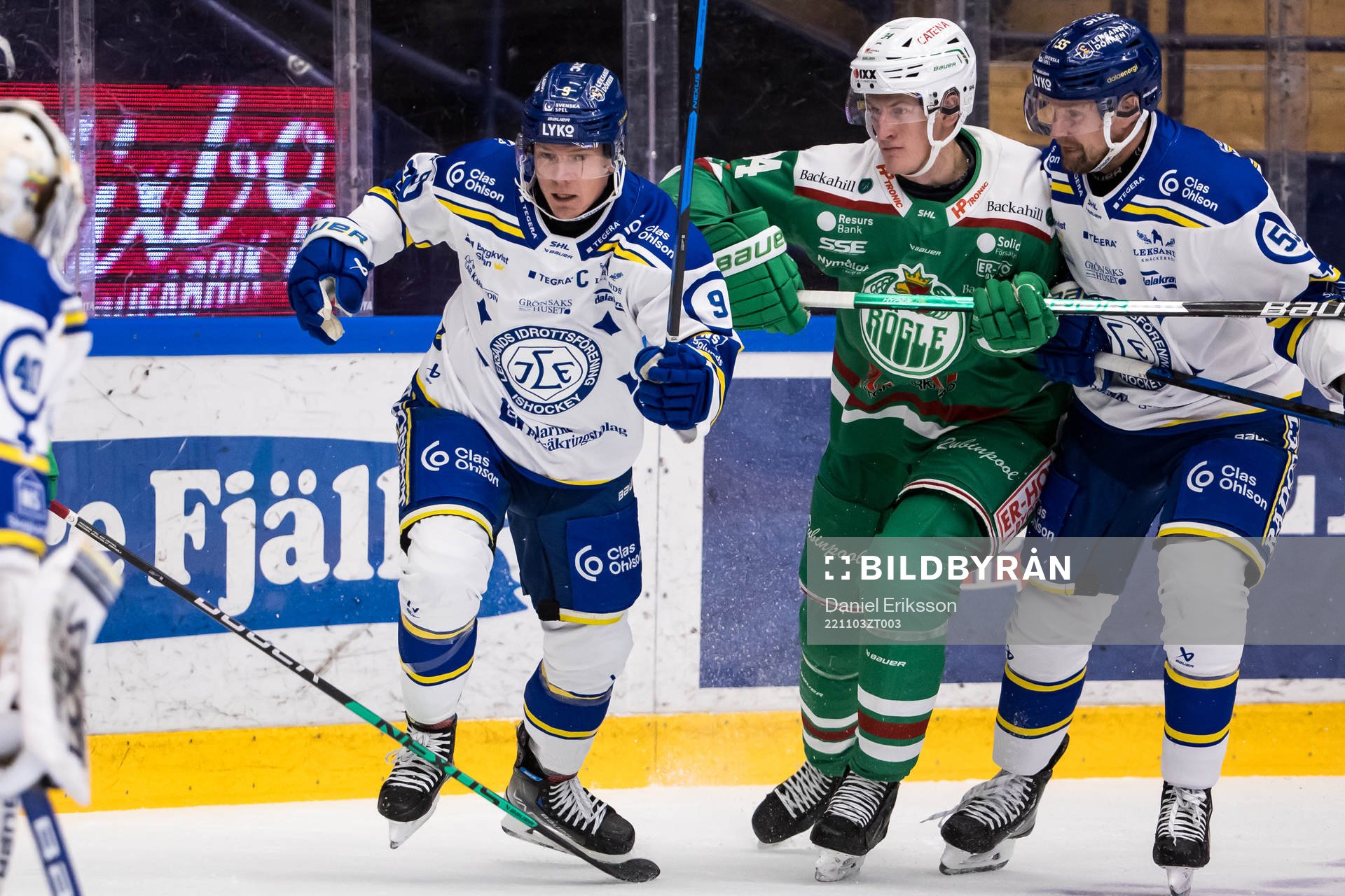 Leksands Patrik Zackrisson och Rögles Marco Kasper och