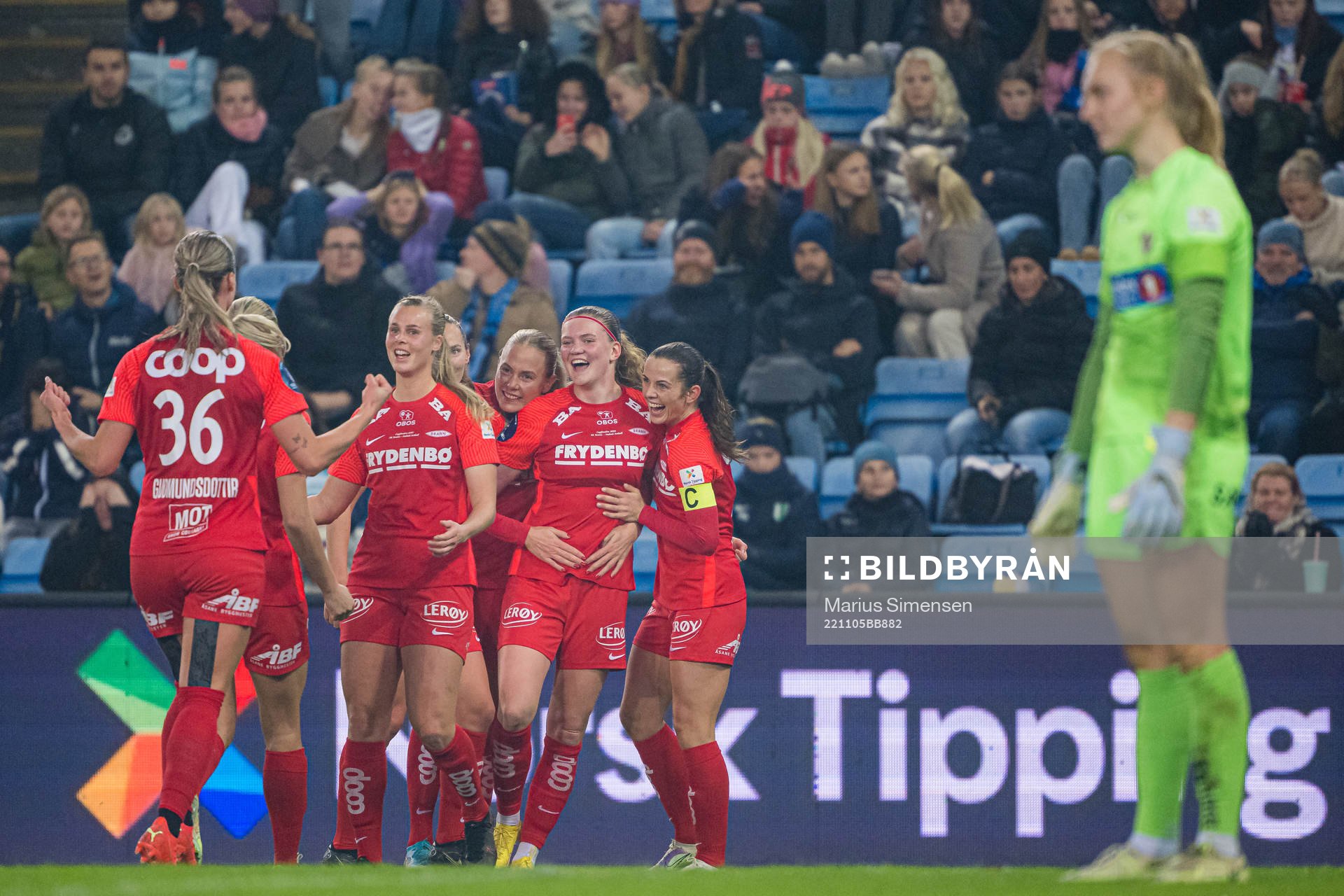 Signe Gaupset of Brann celebrates