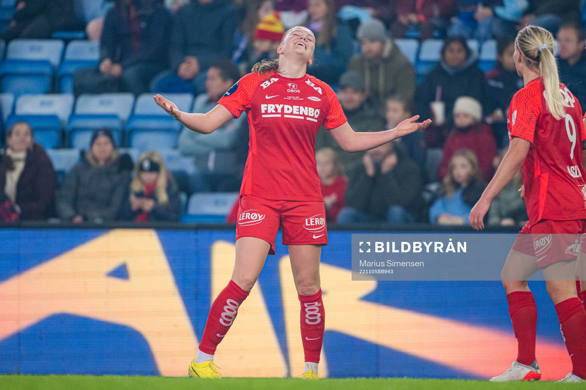 Signe Gaupset of Brann celebrates