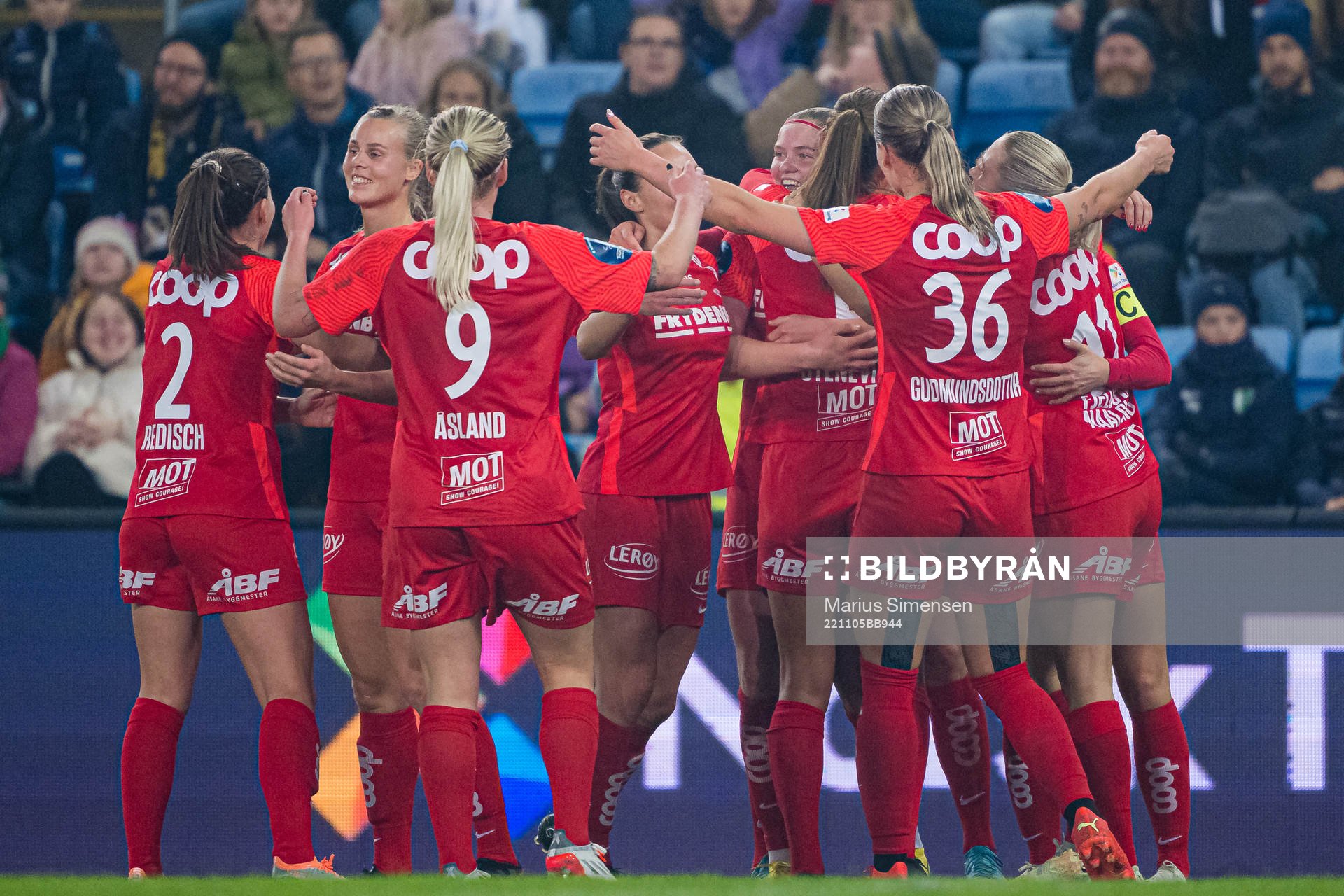 Signe Gaupset of Brann celebrates
